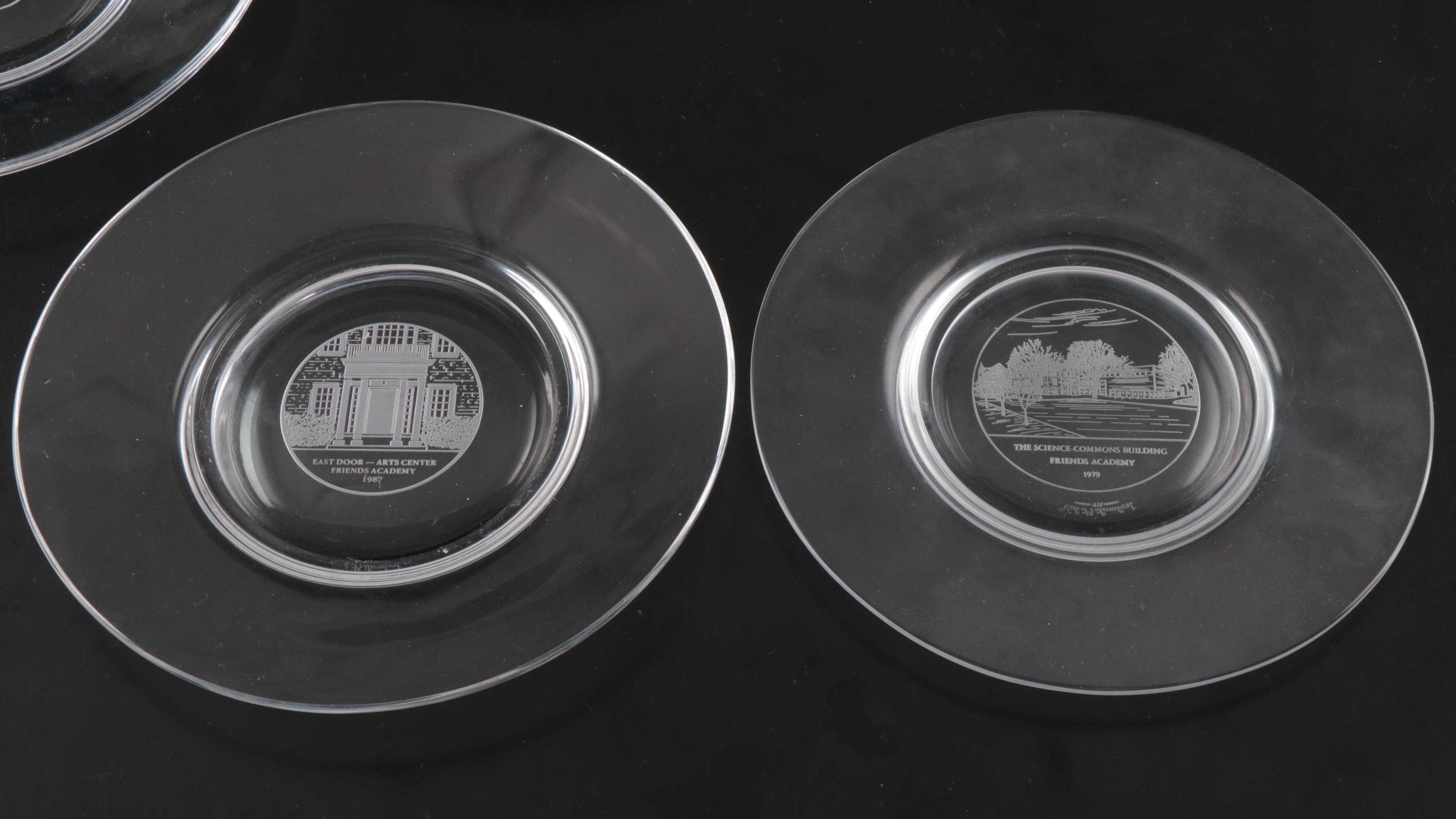 Tiffany & Co. Honeycomb Chargers with Val St. Lambert Commemorative Plates