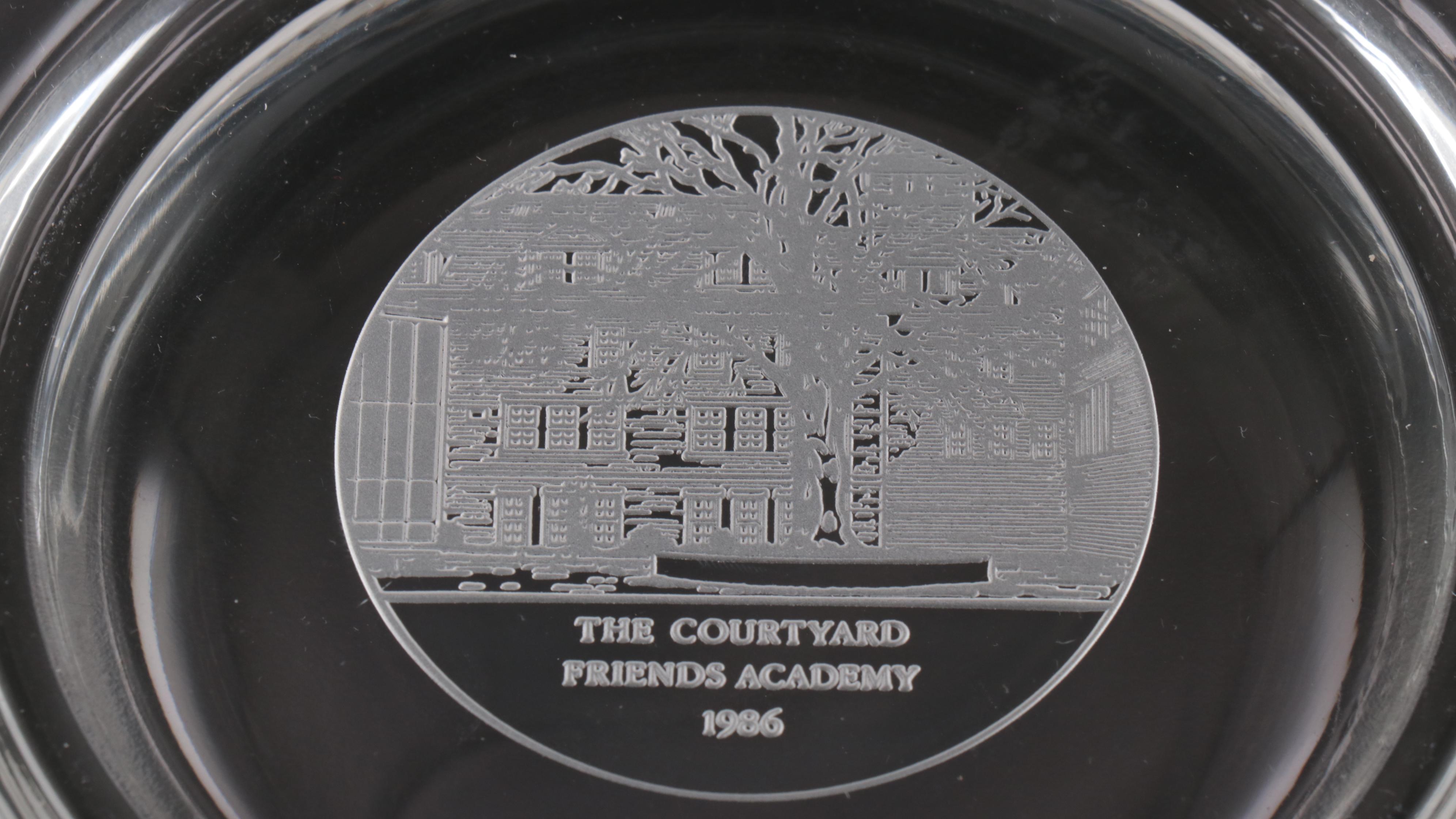 Tiffany & Co. Honeycomb Chargers with Val St. Lambert Commemorative Plates