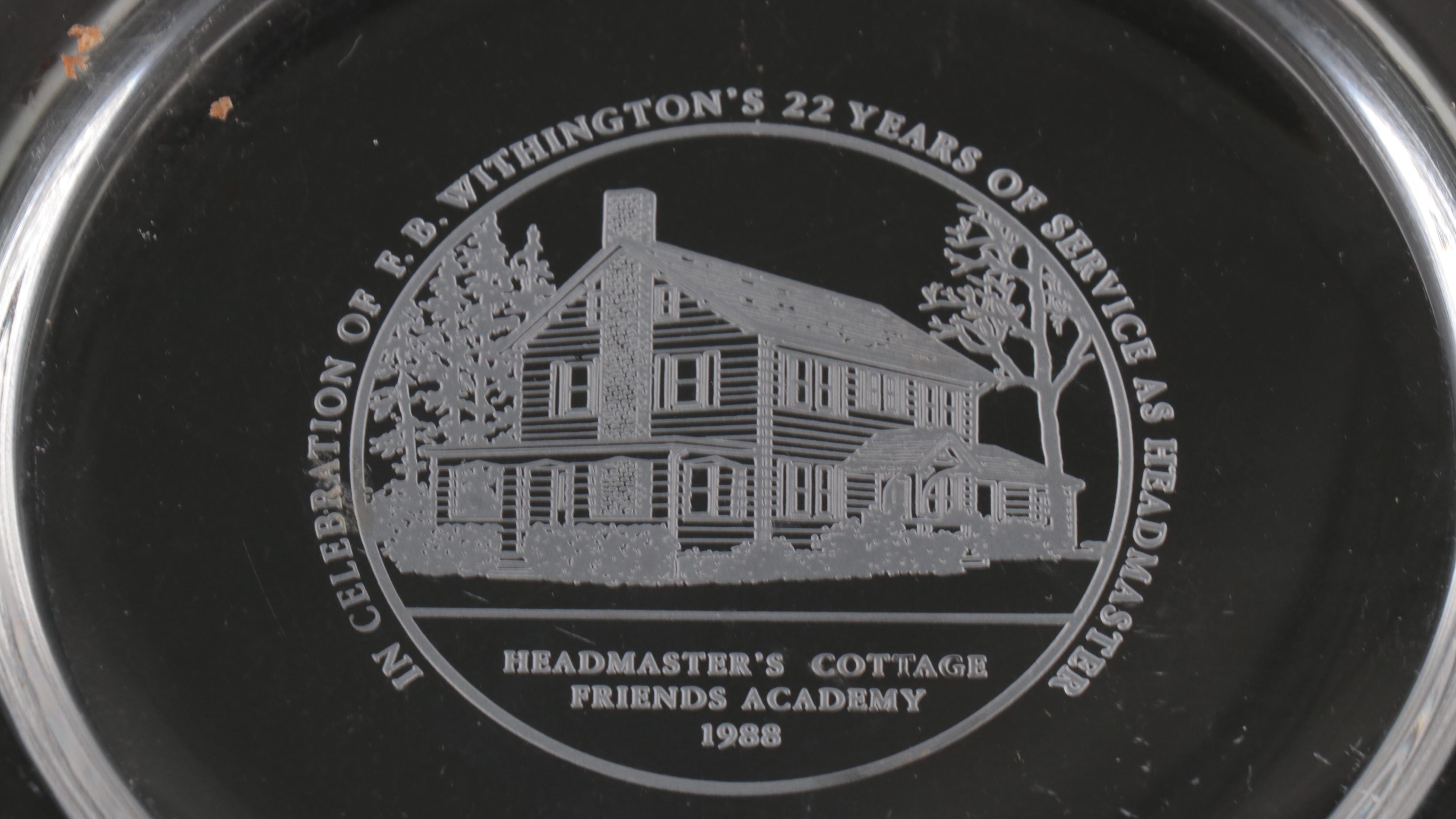 Tiffany & Co. Honeycomb Chargers with Val St. Lambert Commemorative Plates