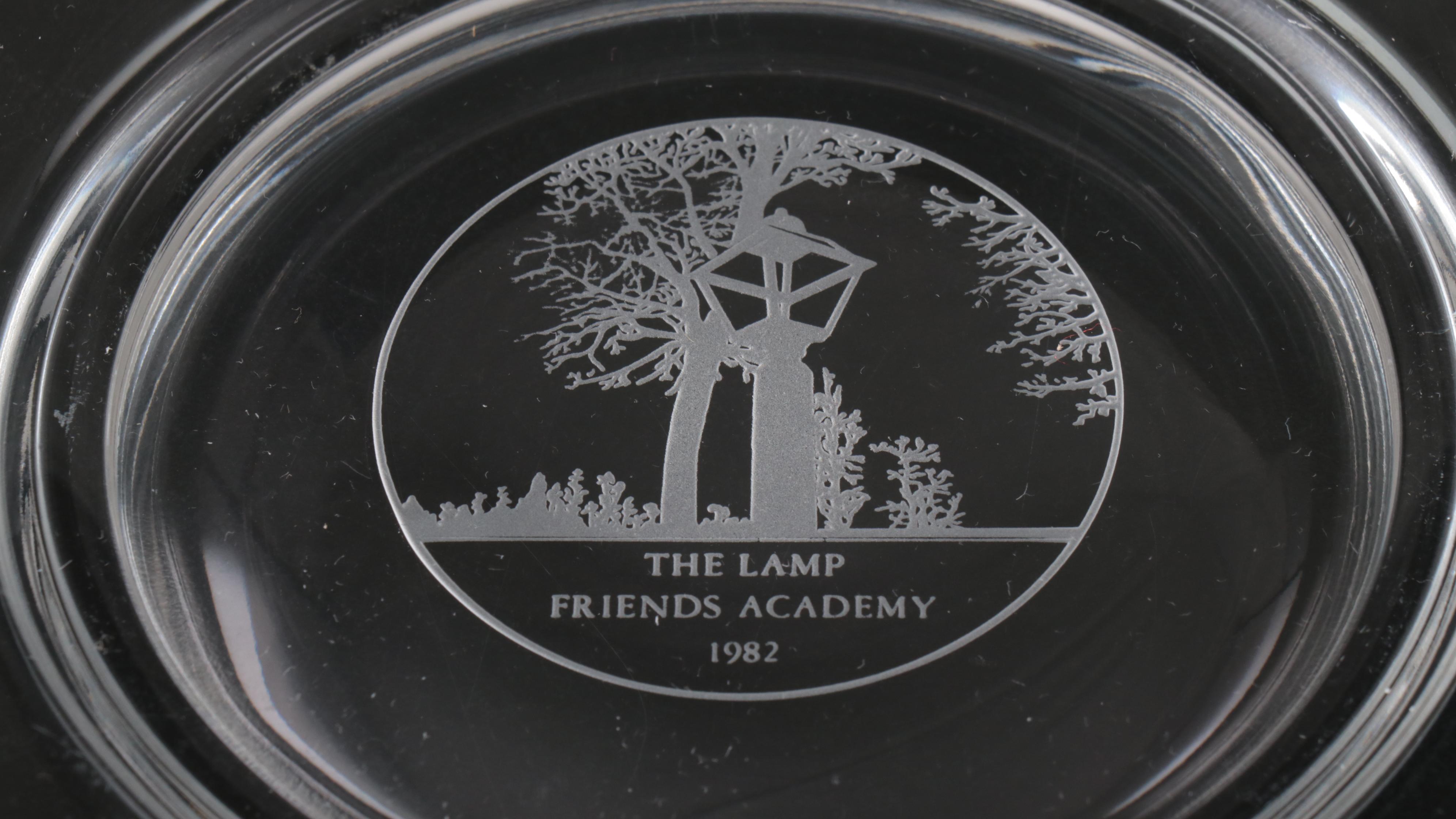 Tiffany & Co. Honeycomb Chargers with Val St. Lambert Commemorative Plates