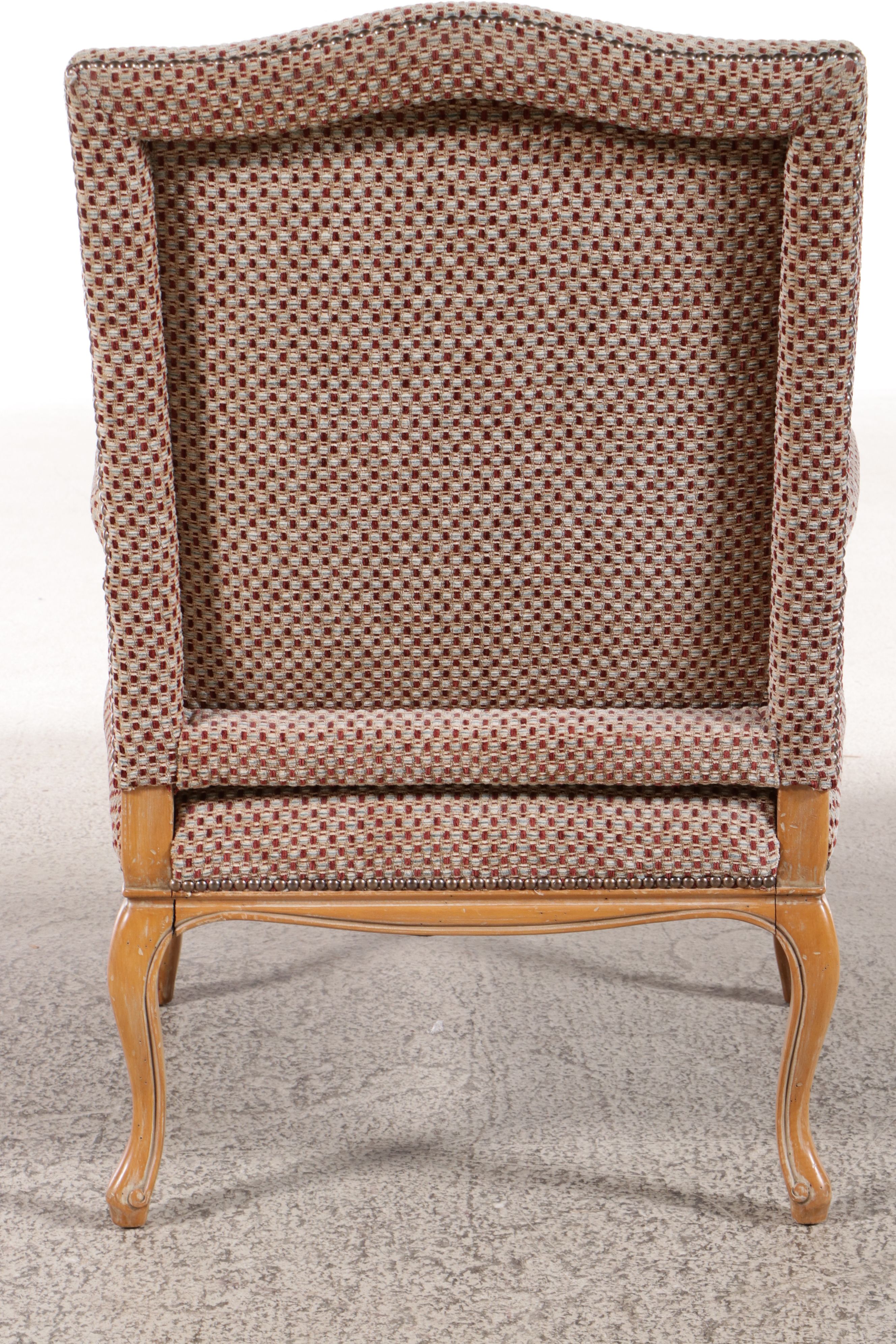 Georgian Style Upholstered Maple Finish Lolling Chair