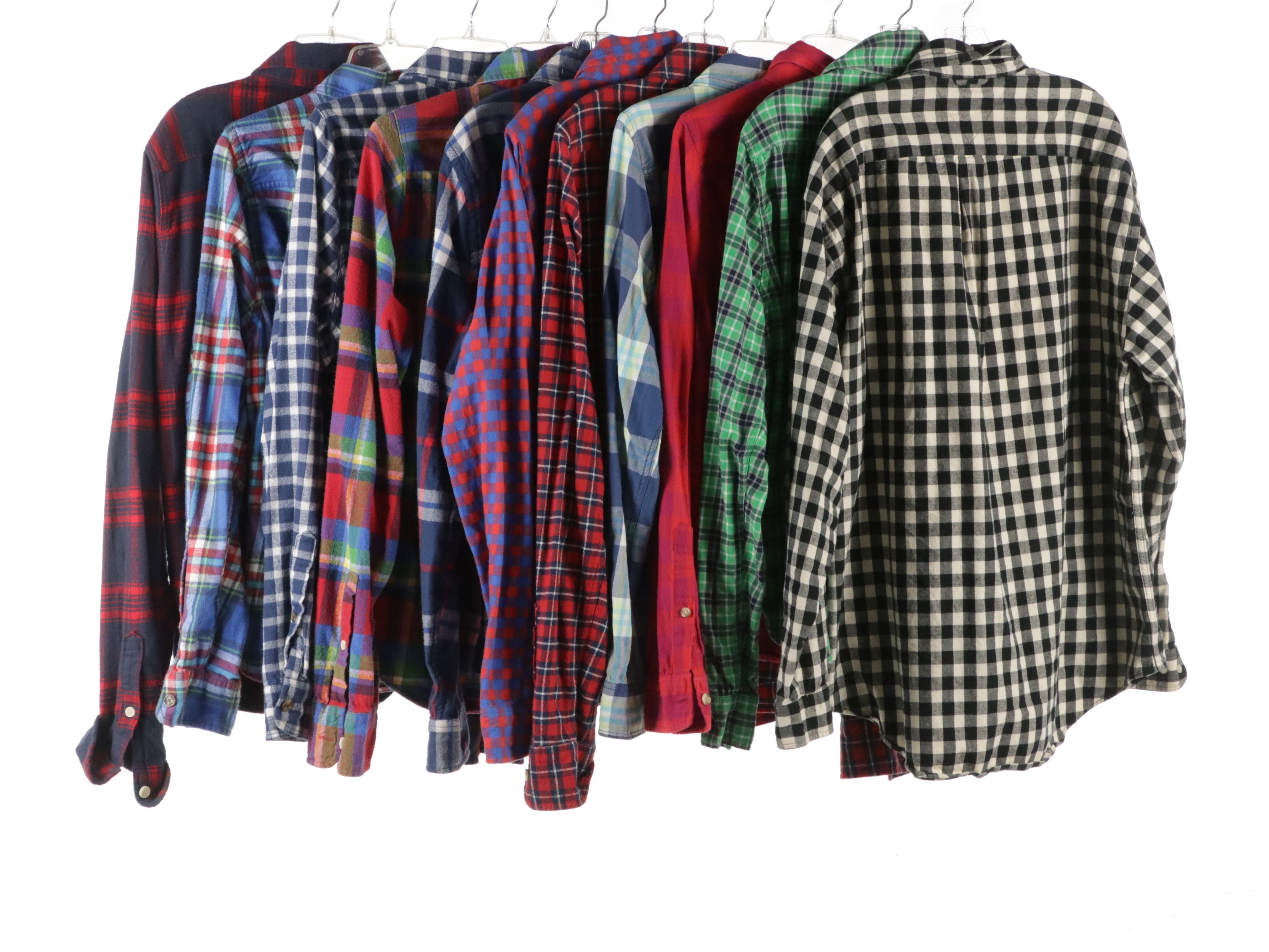 Men's Hollister and Tommy Hilfiger Colorful Flannel Shirts
