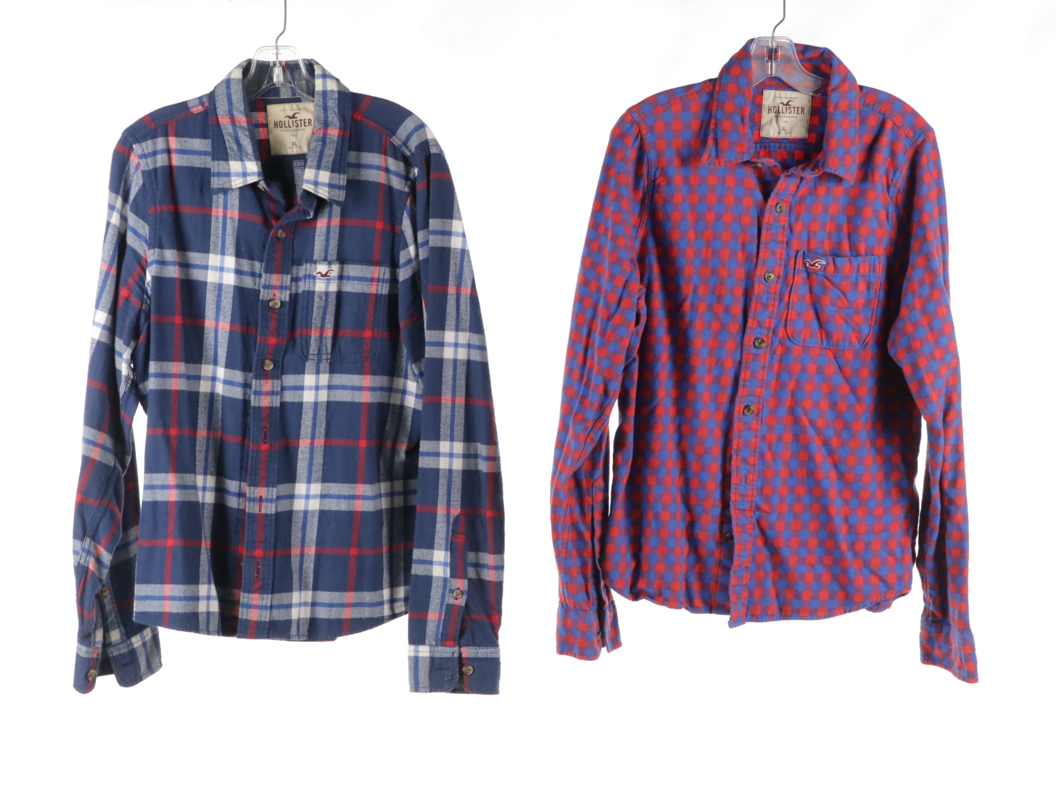 Men's Hollister and Tommy Hilfiger Colorful Flannel Shirts