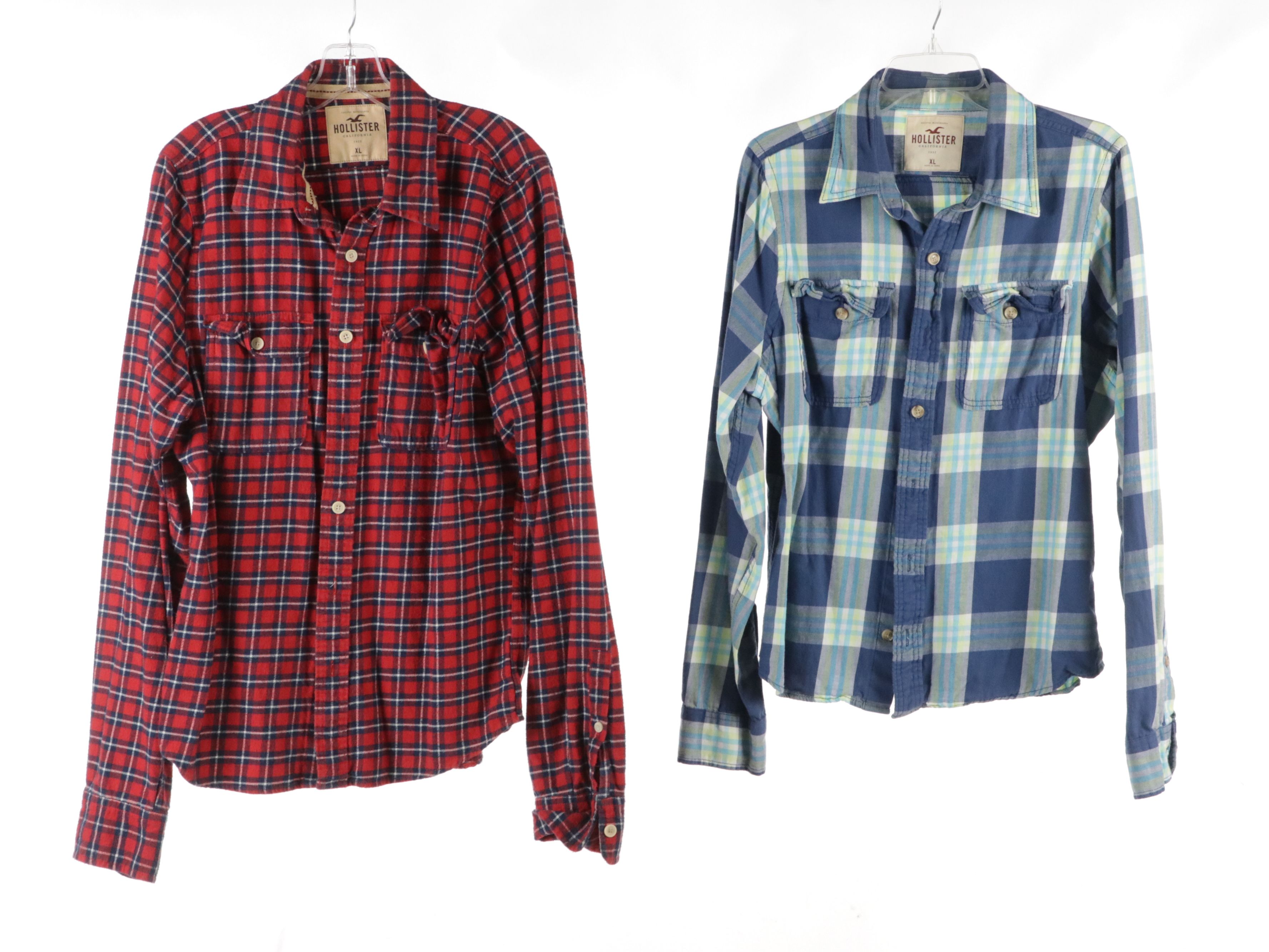 Men's Hollister and Tommy Hilfiger Colorful Flannel Shirts
