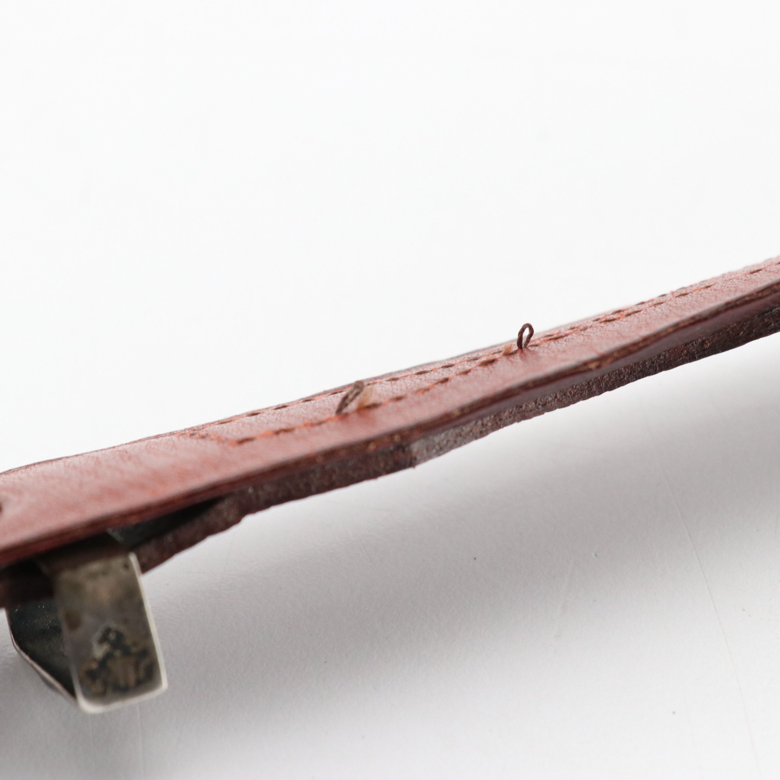 Signed Sterling Silver Buckle Set on Tom Taylor Lizard Skin Belt