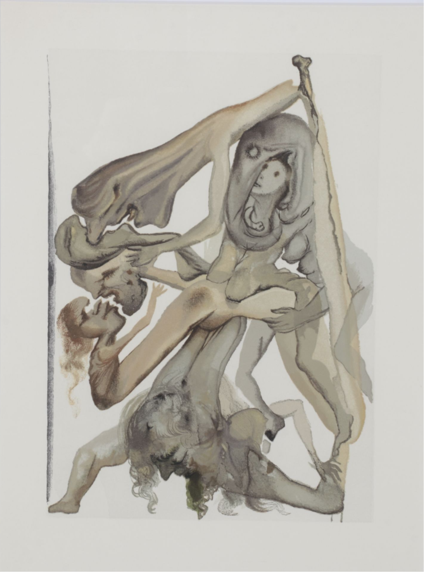 Salvador Dalí Wood Engraving "On the Edge of the Seventh Circle" 1960-64