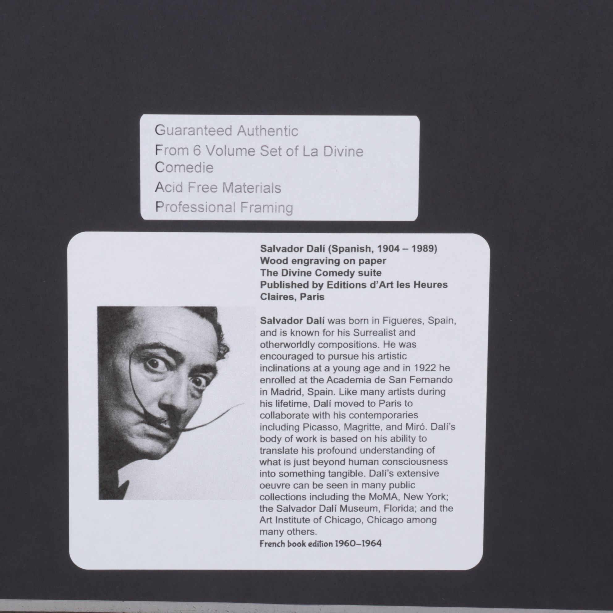 Salvador Dalí Wood Engraving "On the Edge of the Seventh Circle" 1960-64