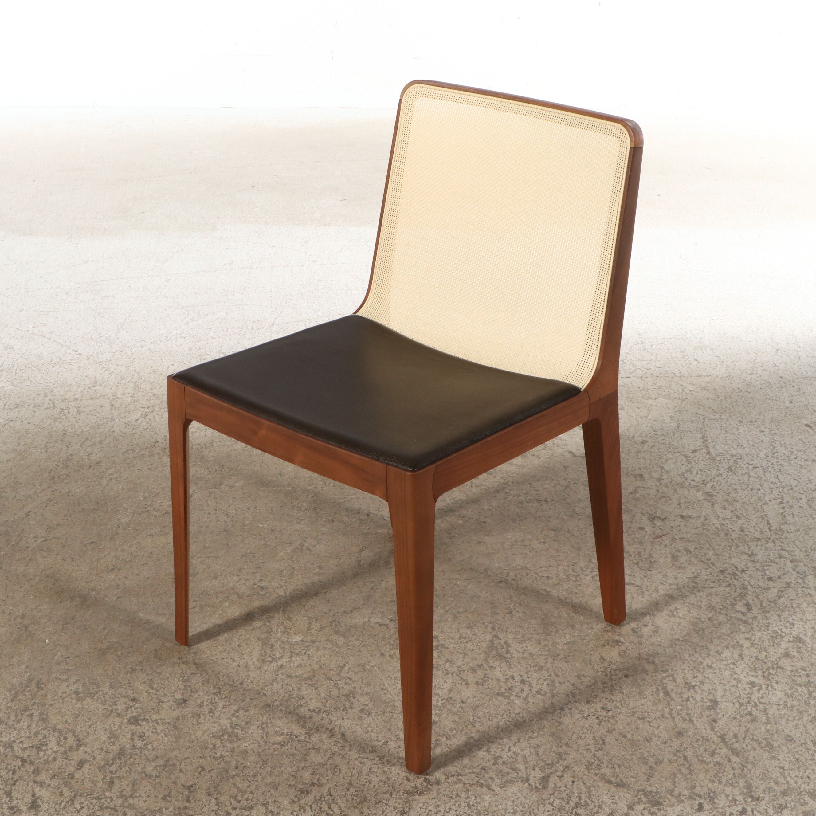 Set of Eight Jader Almeida Mid Century Modern Style Woven Back "Malha" Chairs