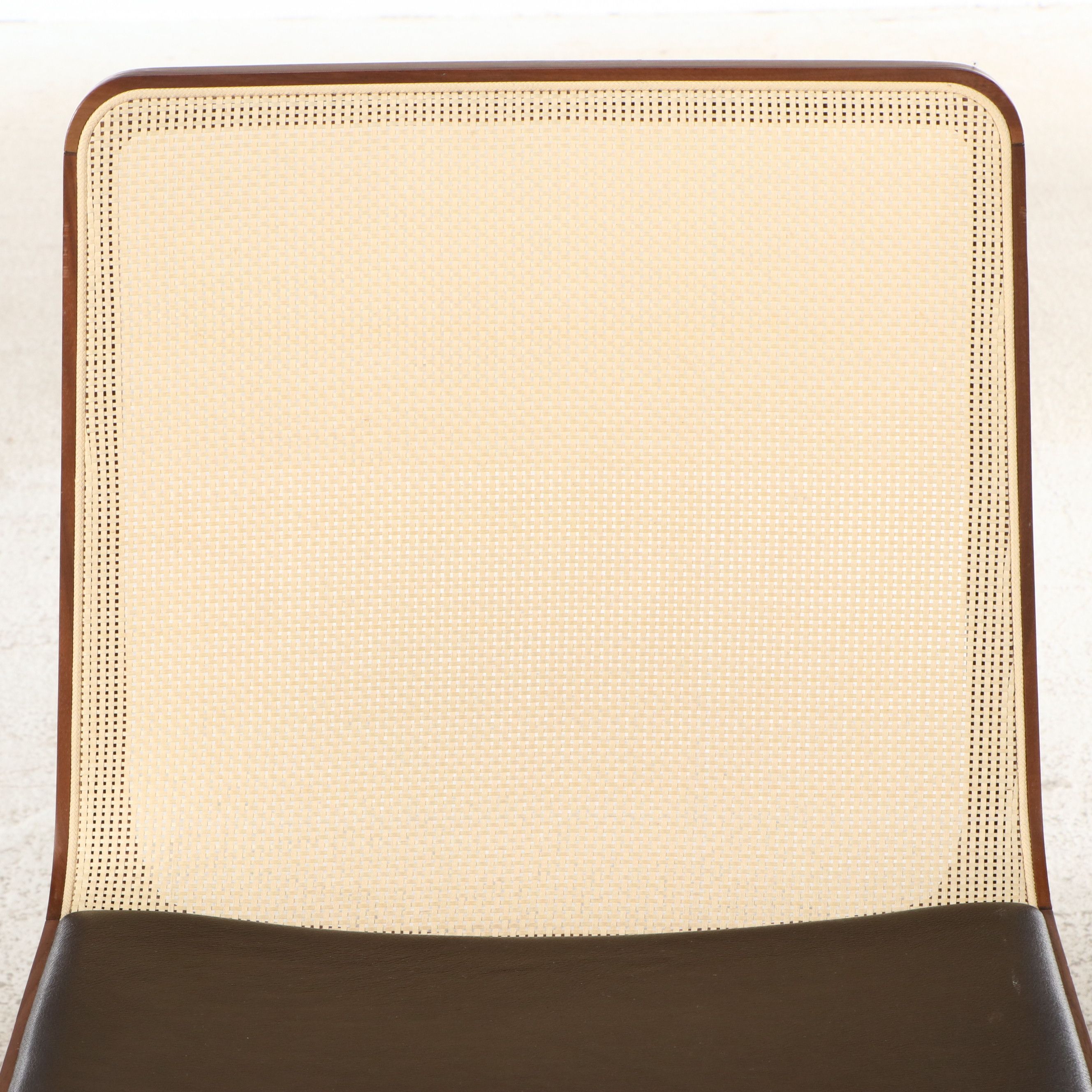 Set of Eight Jader Almeida Mid Century Modern Style Woven Back "Malha" Chairs