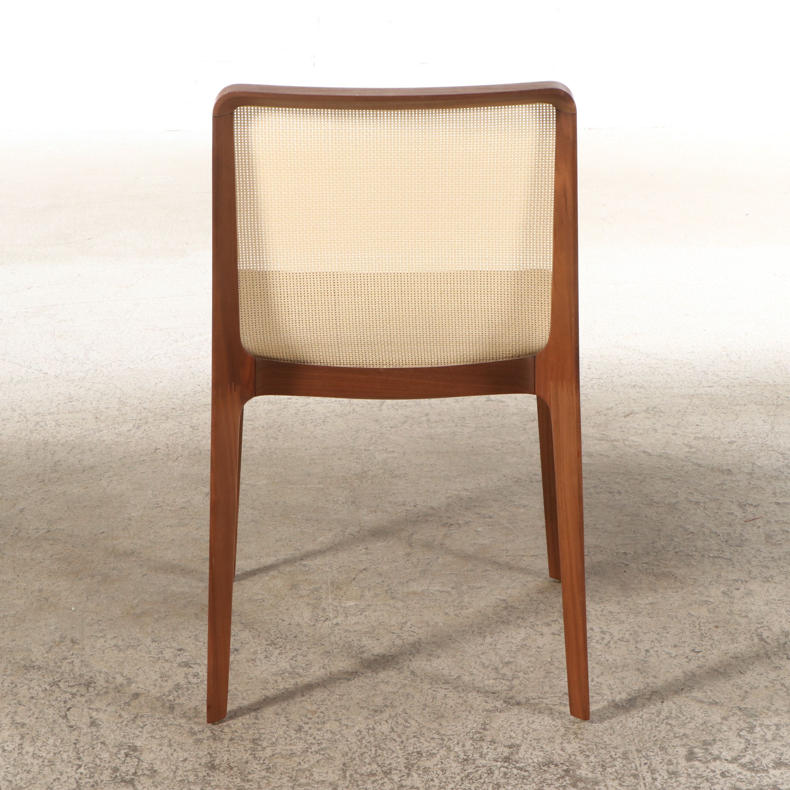 Set of Eight Jader Almeida Mid Century Modern Style Woven Back "Malha" Chairs