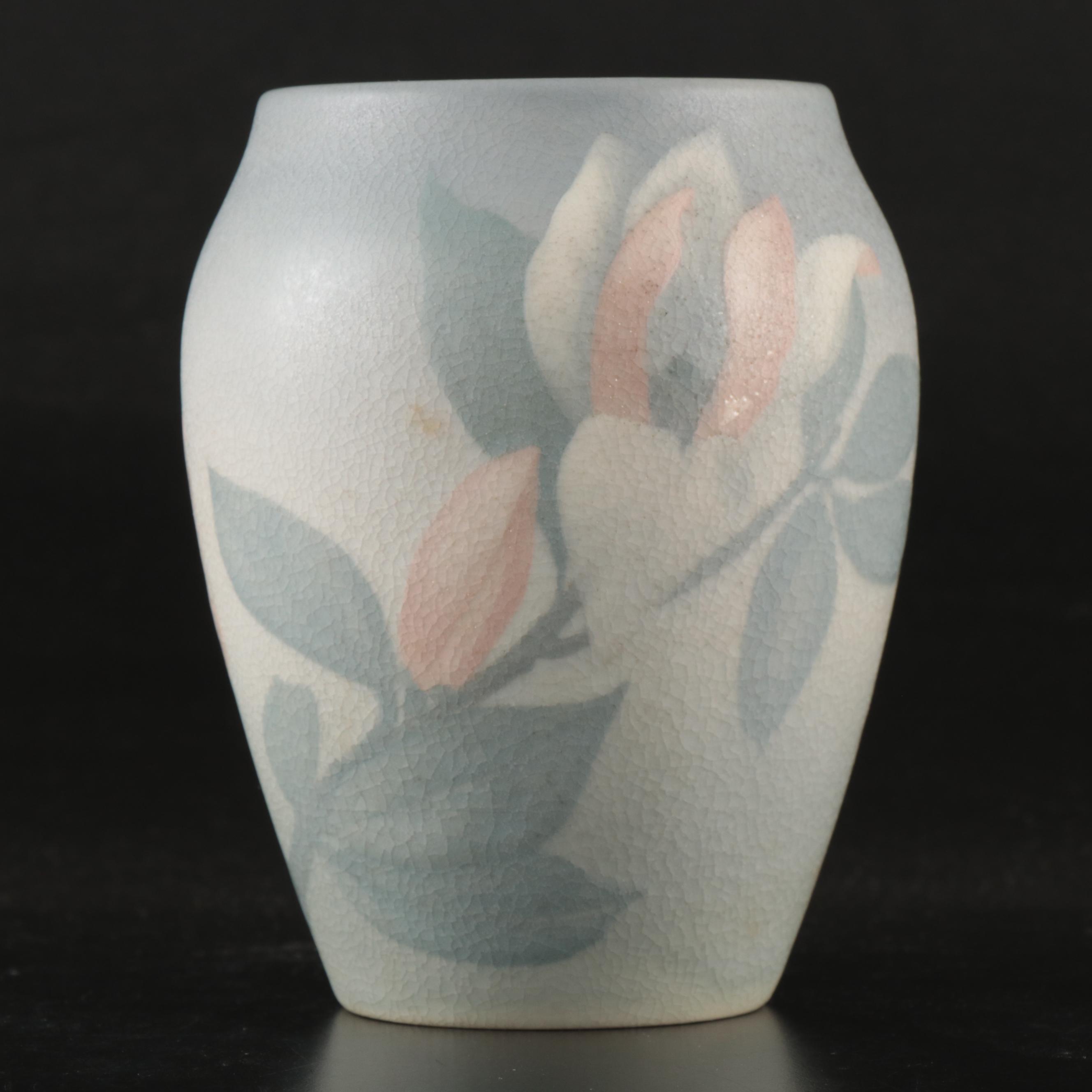 Rookwood Pottery Matte Glaze Floral Vellum Vase, 1906