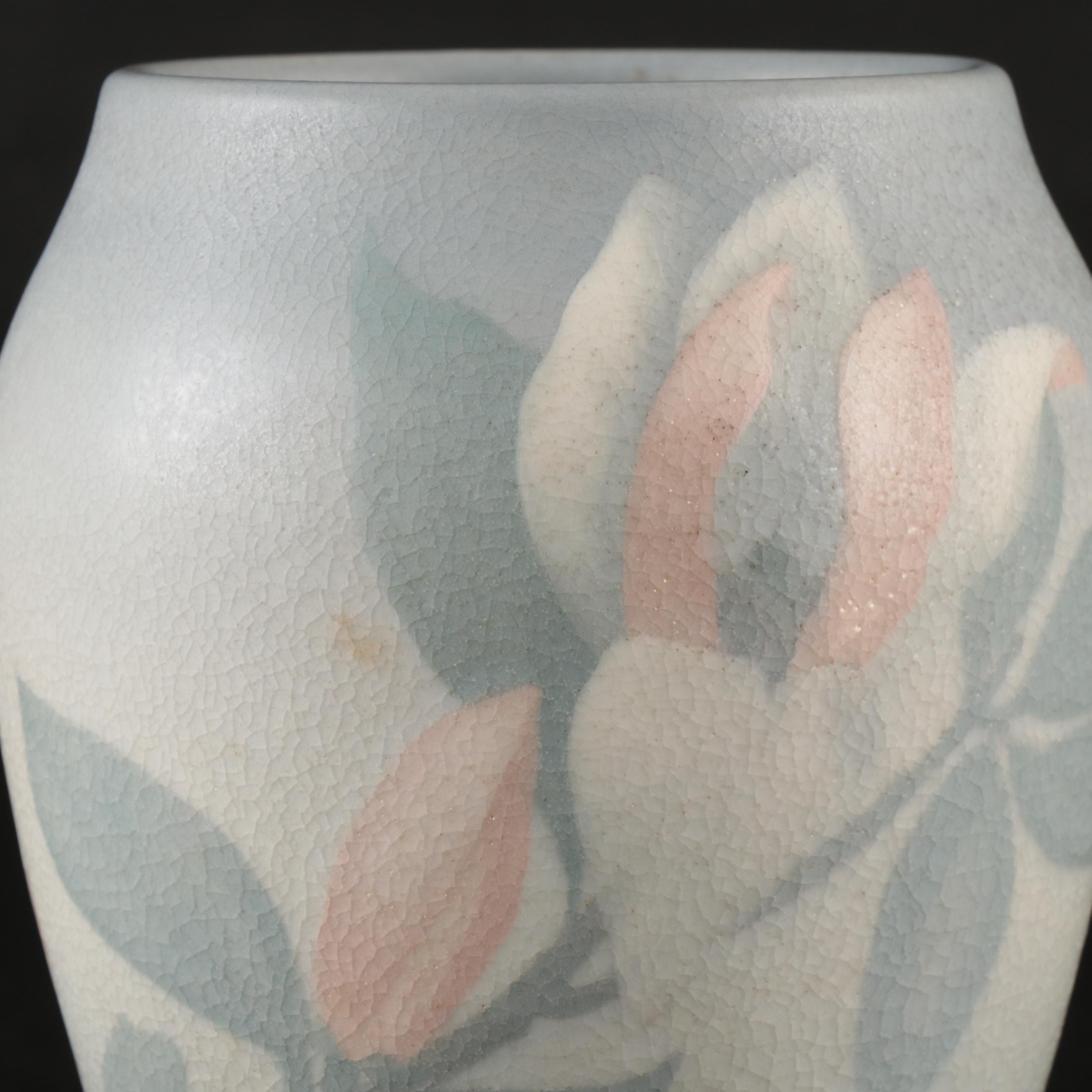 Rookwood Pottery Matte Glaze Floral Vellum Vase, 1906