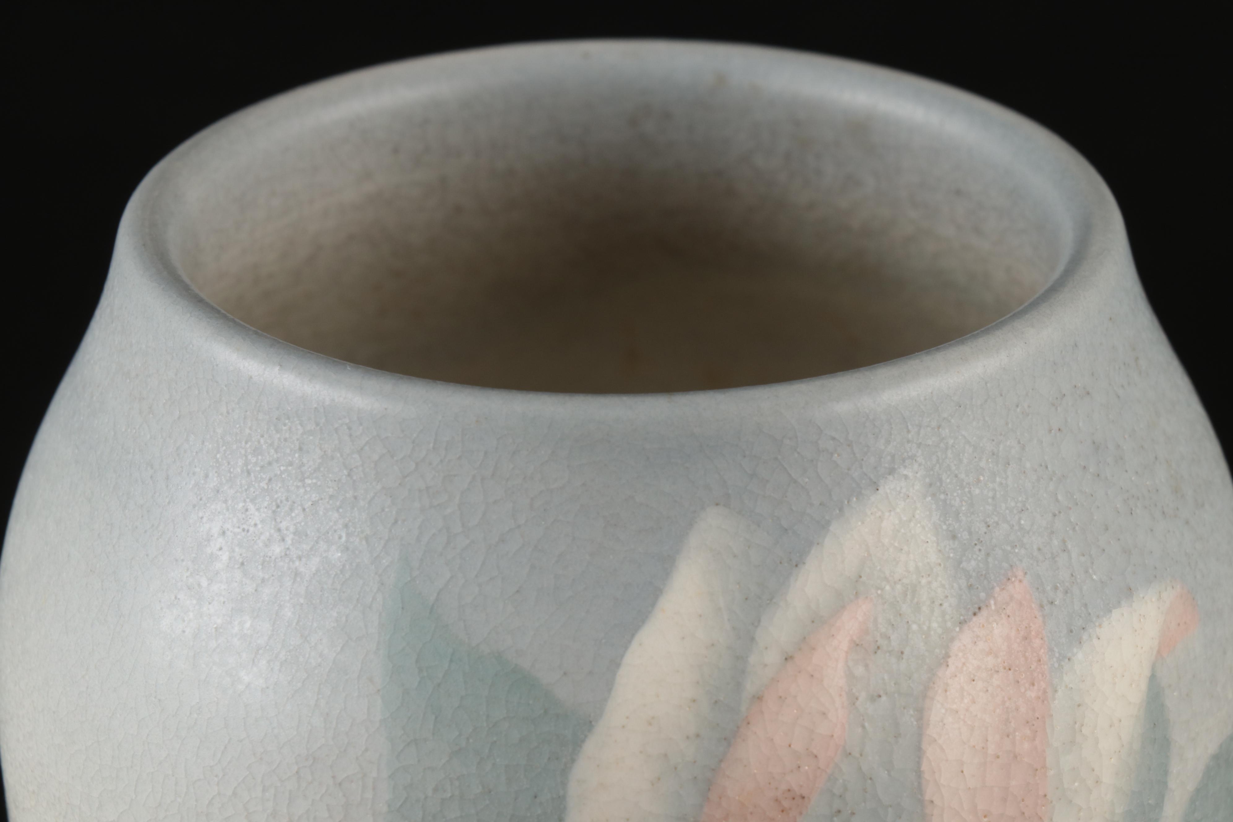 Rookwood Pottery Matte Glaze Floral Vellum Vase, 1906