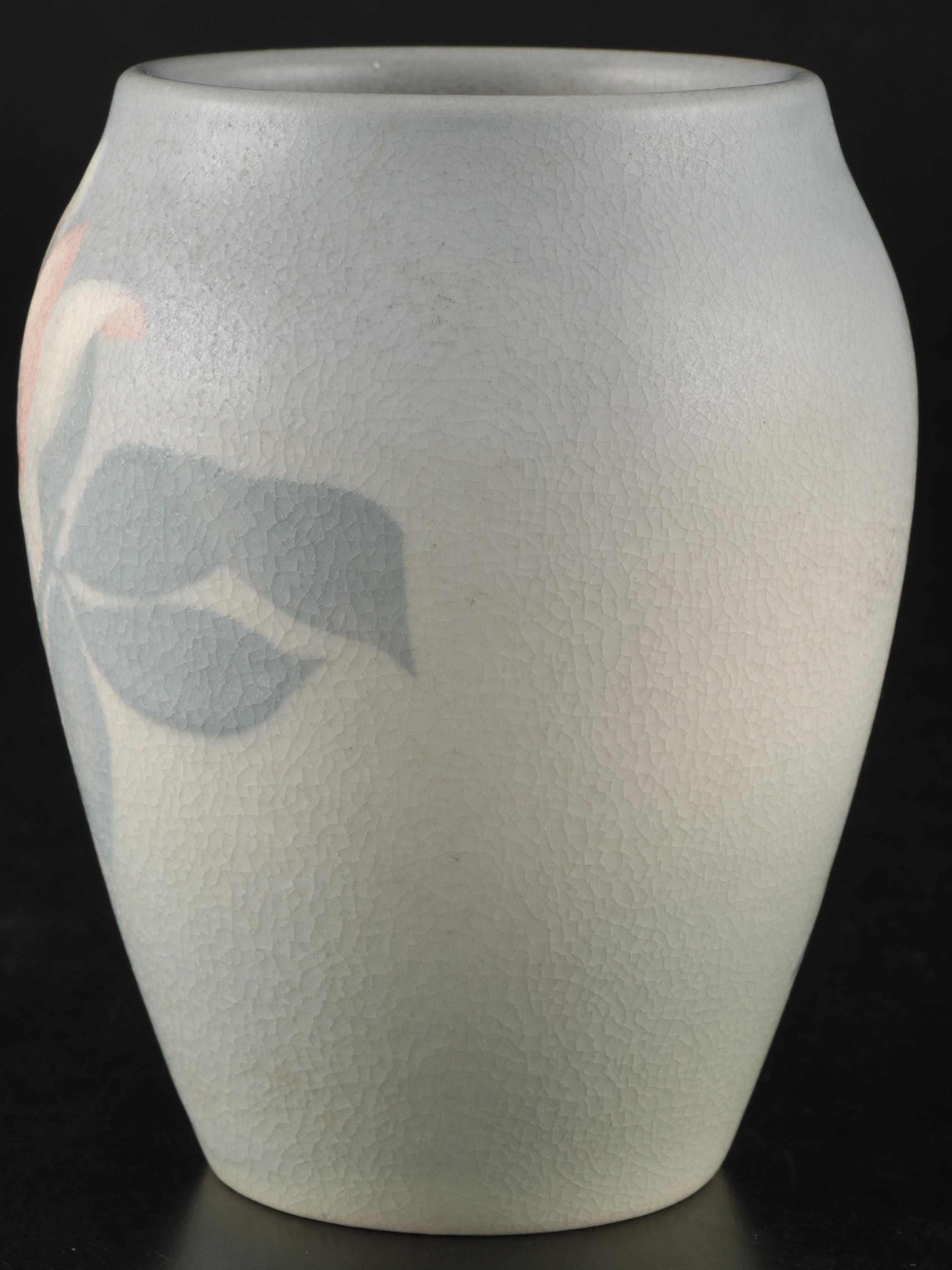 Rookwood Pottery Matte Glaze Floral Vellum Vase, 1906