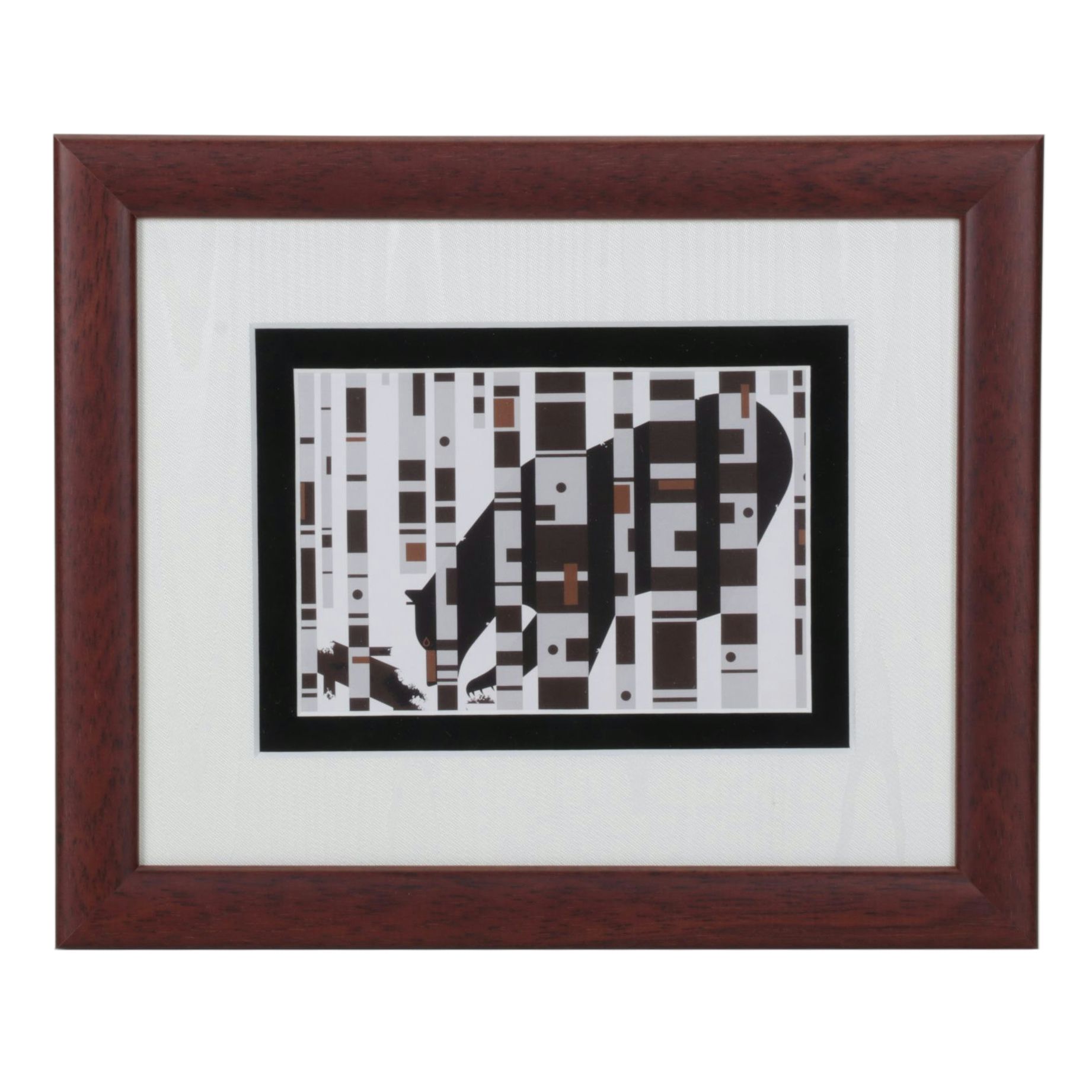 Offset Lithograph After Charley Harper "Bear in the Birches"