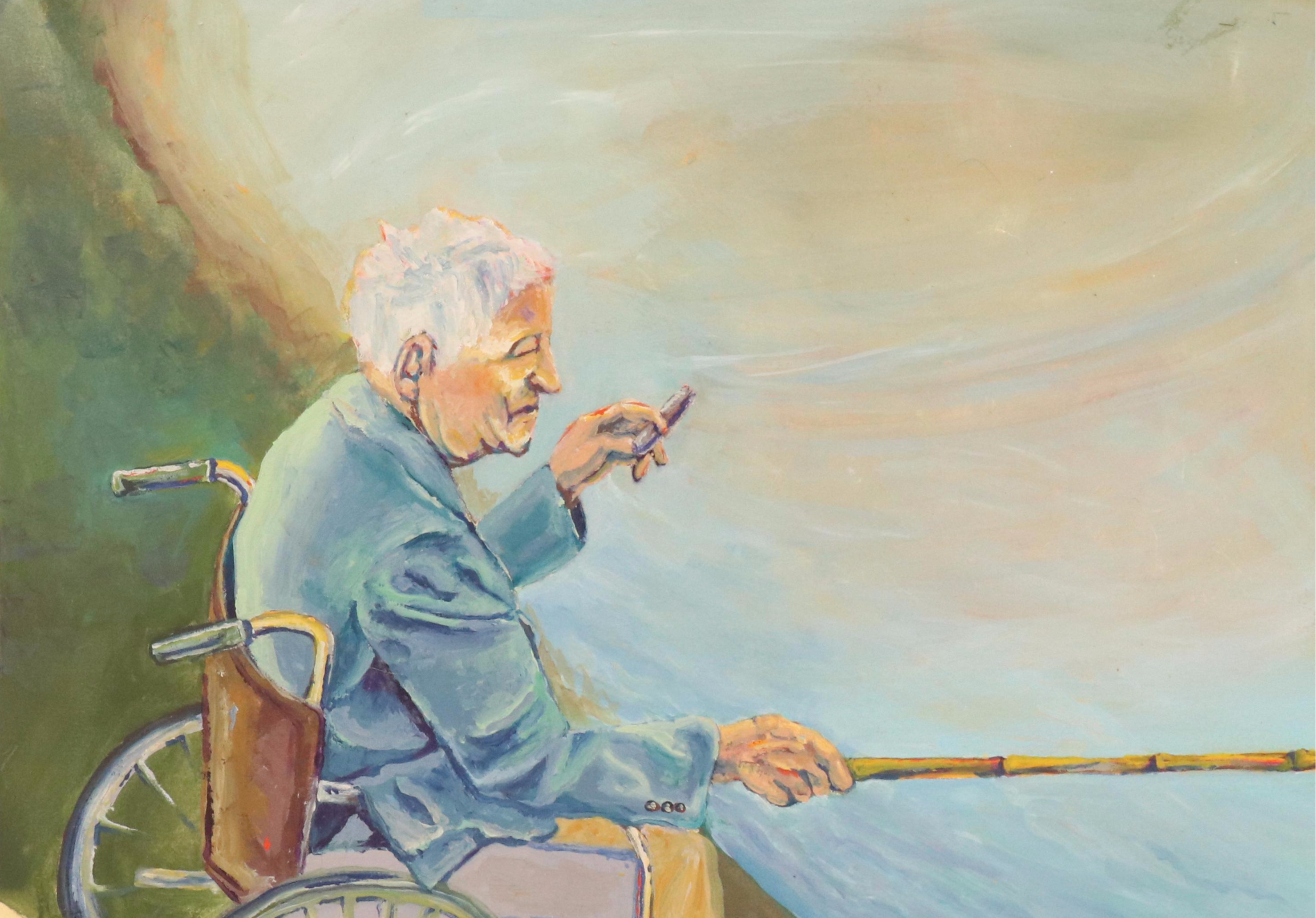 Set of Studies Including Stipple Painting After Claude Monet "Poppy Field..."