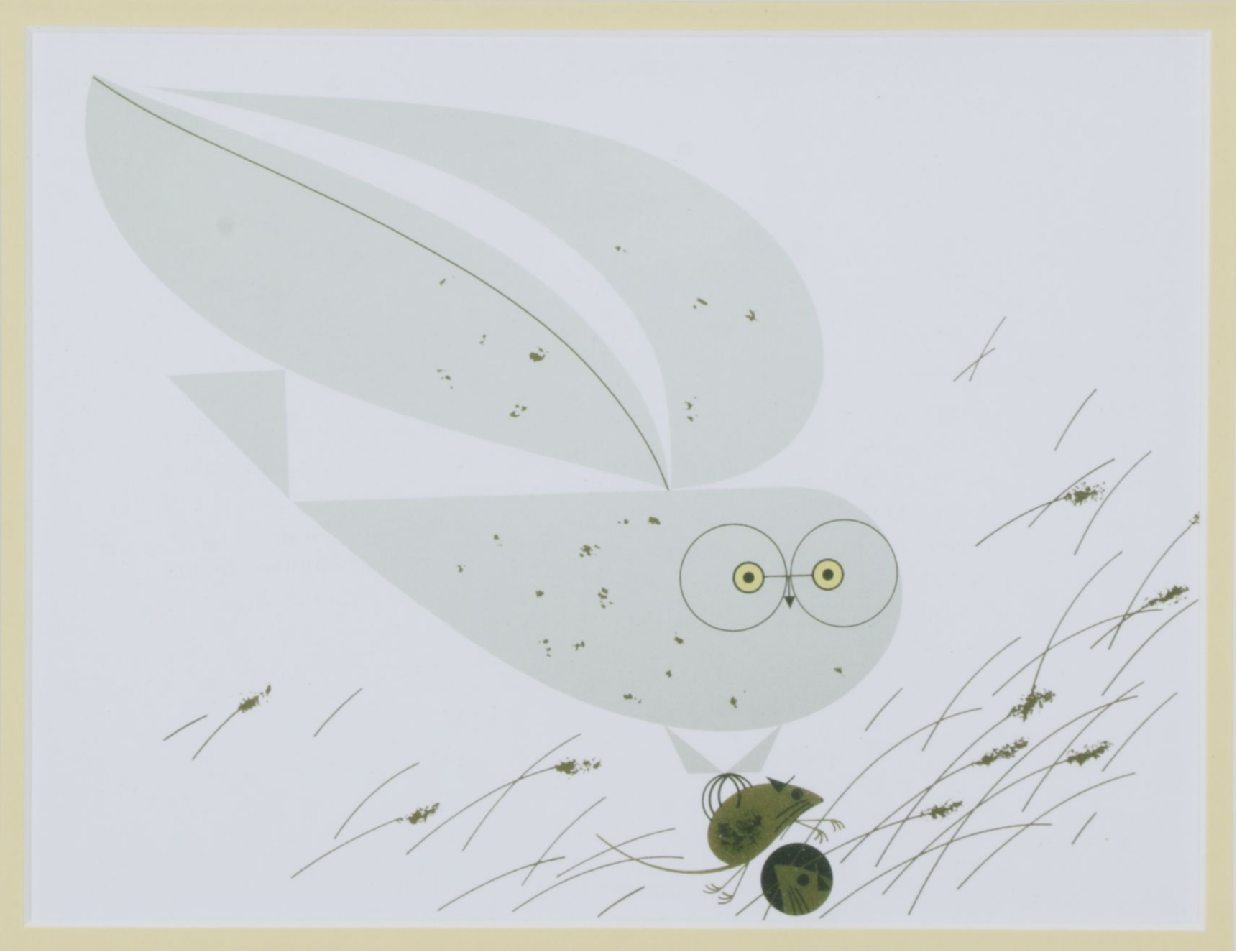 Offset Lithograph After Charley Harper "Snowy Owl", Late 20th Century