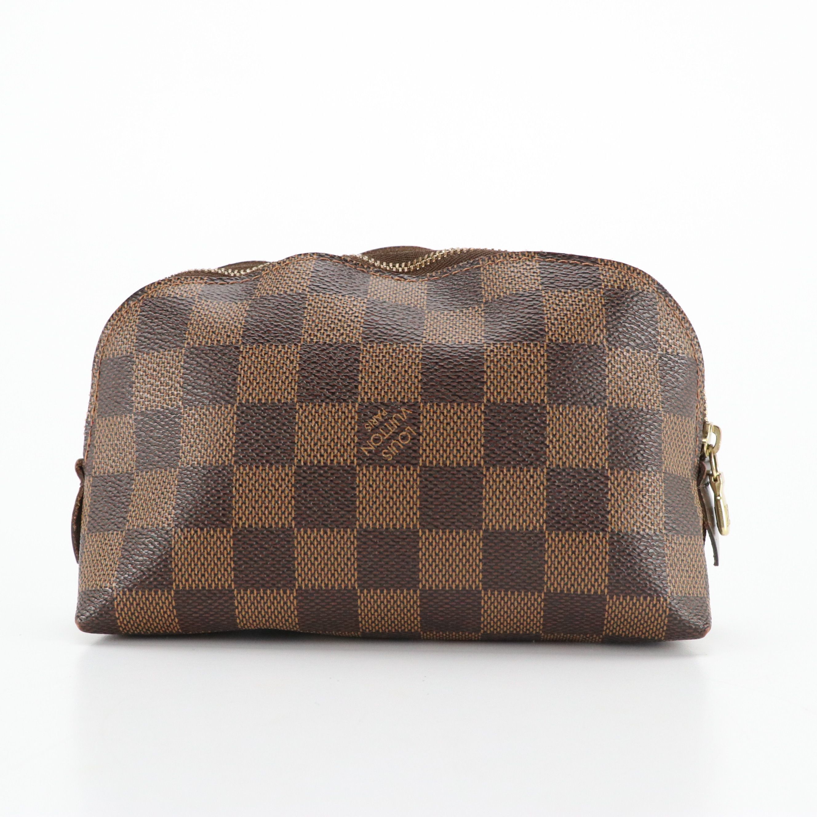Louis Vuitton Cosmetic Zip Bag in Damier Ebene Canvas