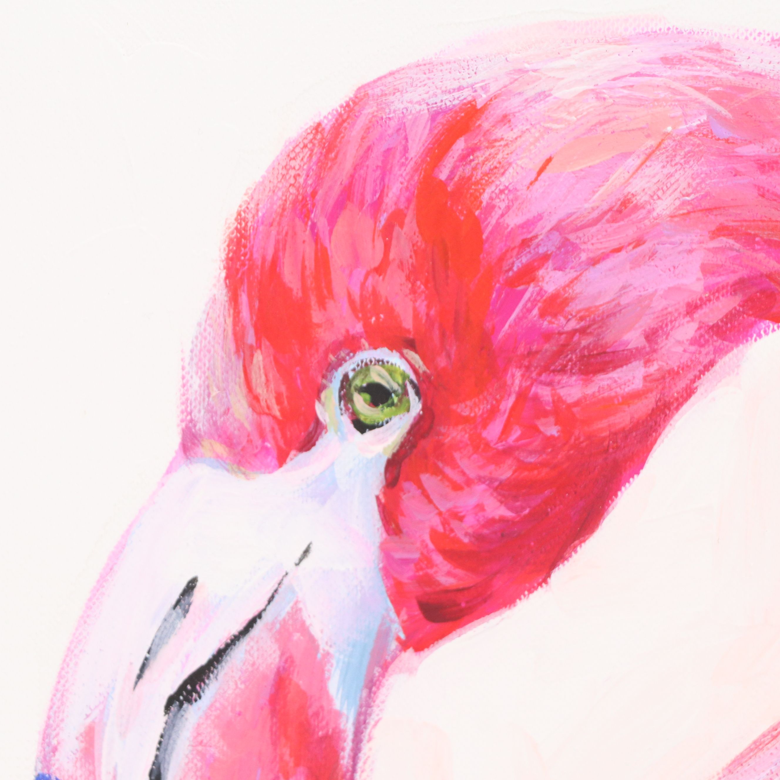 Violetta Rudakova Oil Painting of Flamingo, 21st Century