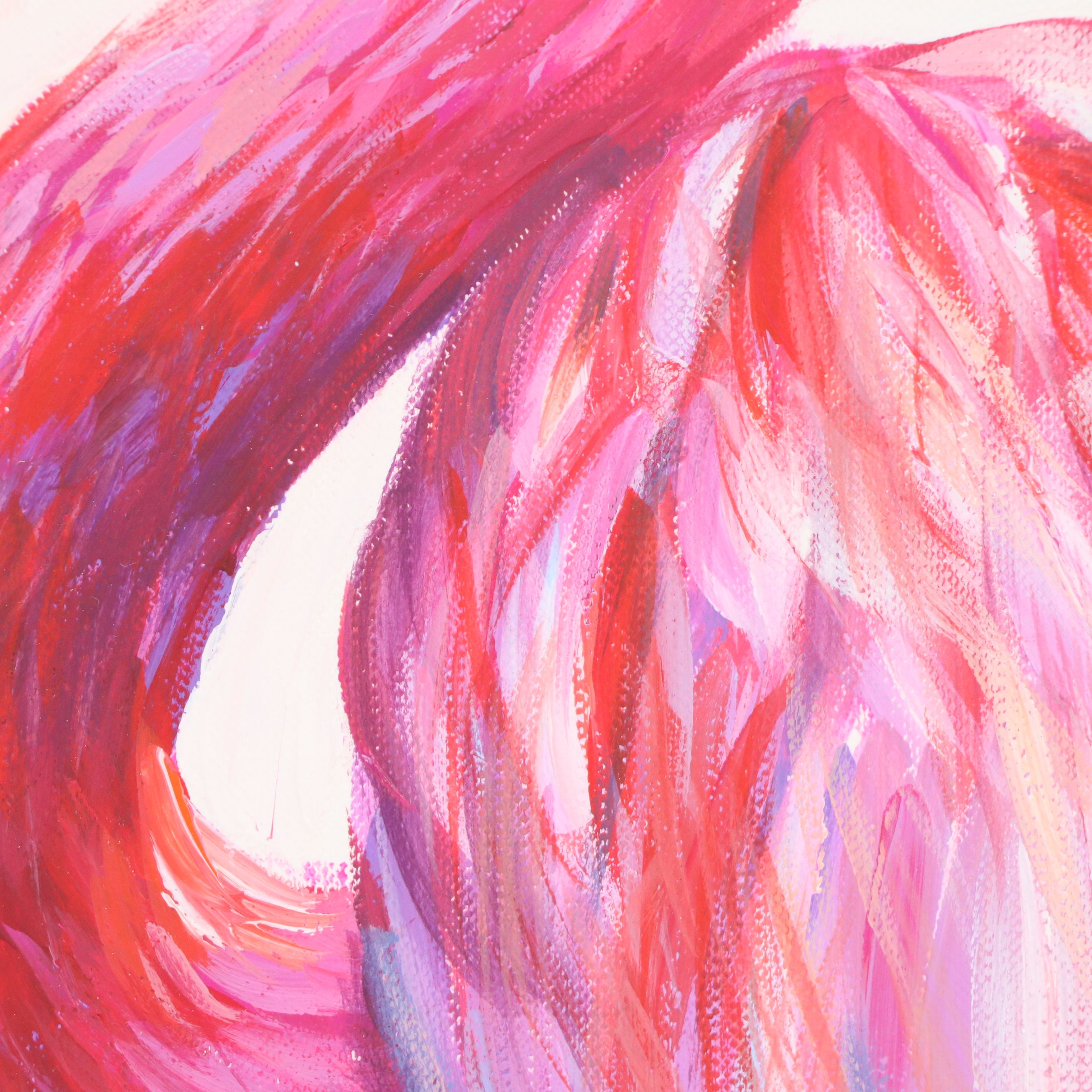 Violetta Rudakova Oil Painting of Flamingo, 21st Century