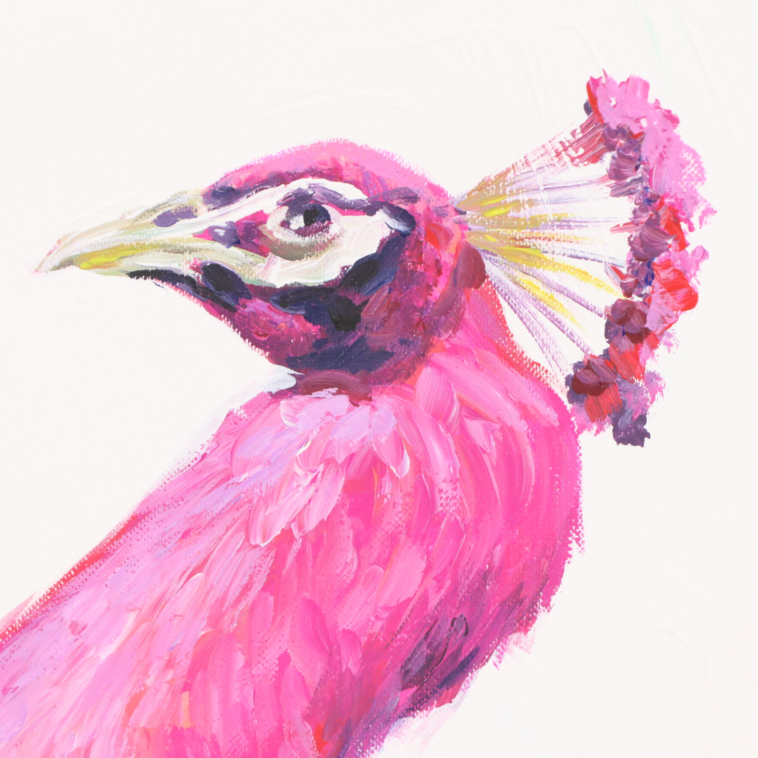 Violetta Rudakova Oil Painting of Peacock, 21st Century