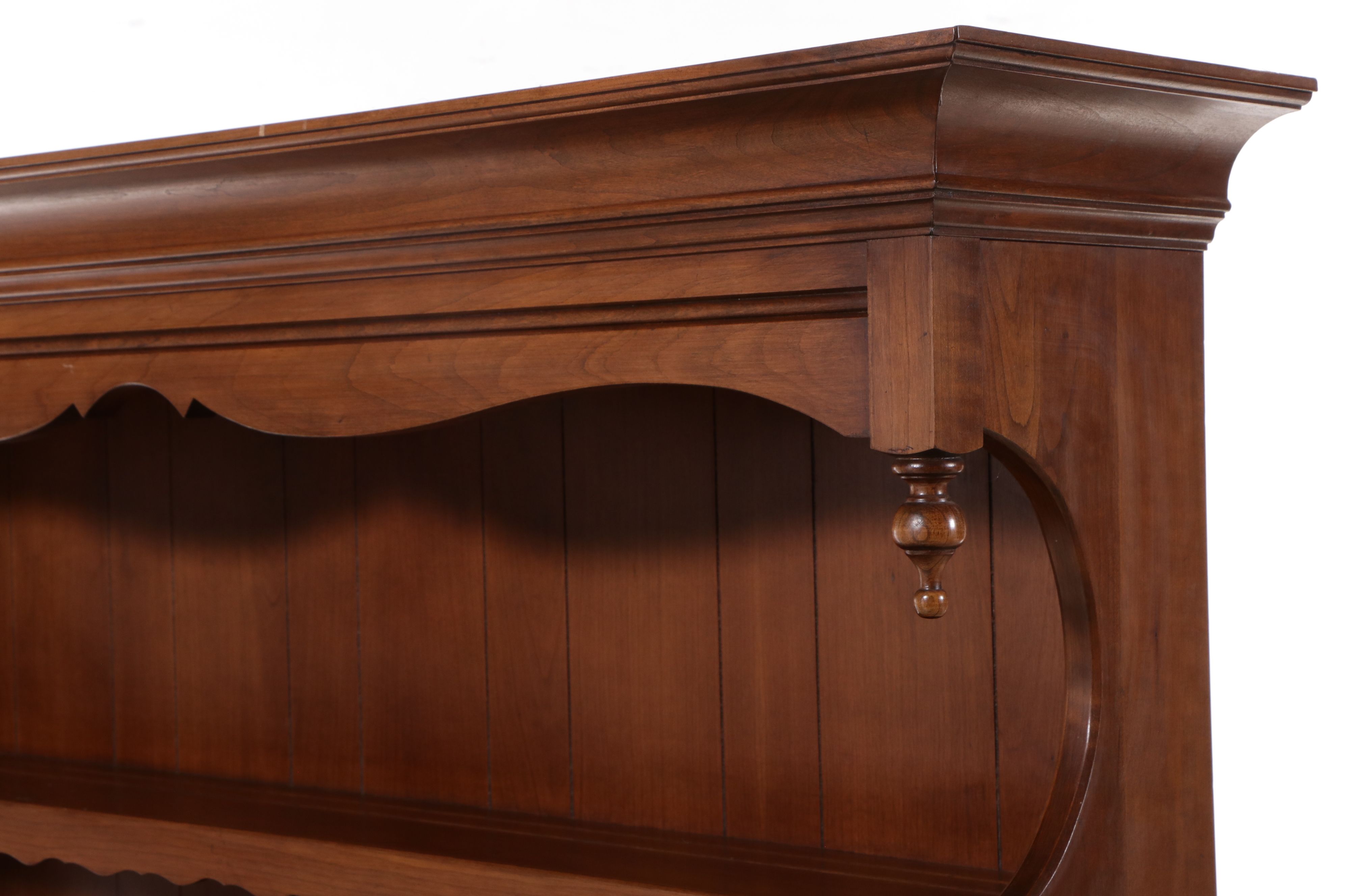 Colonial Style Walnut Finish Hutch, Mid to Late 20th CEntury