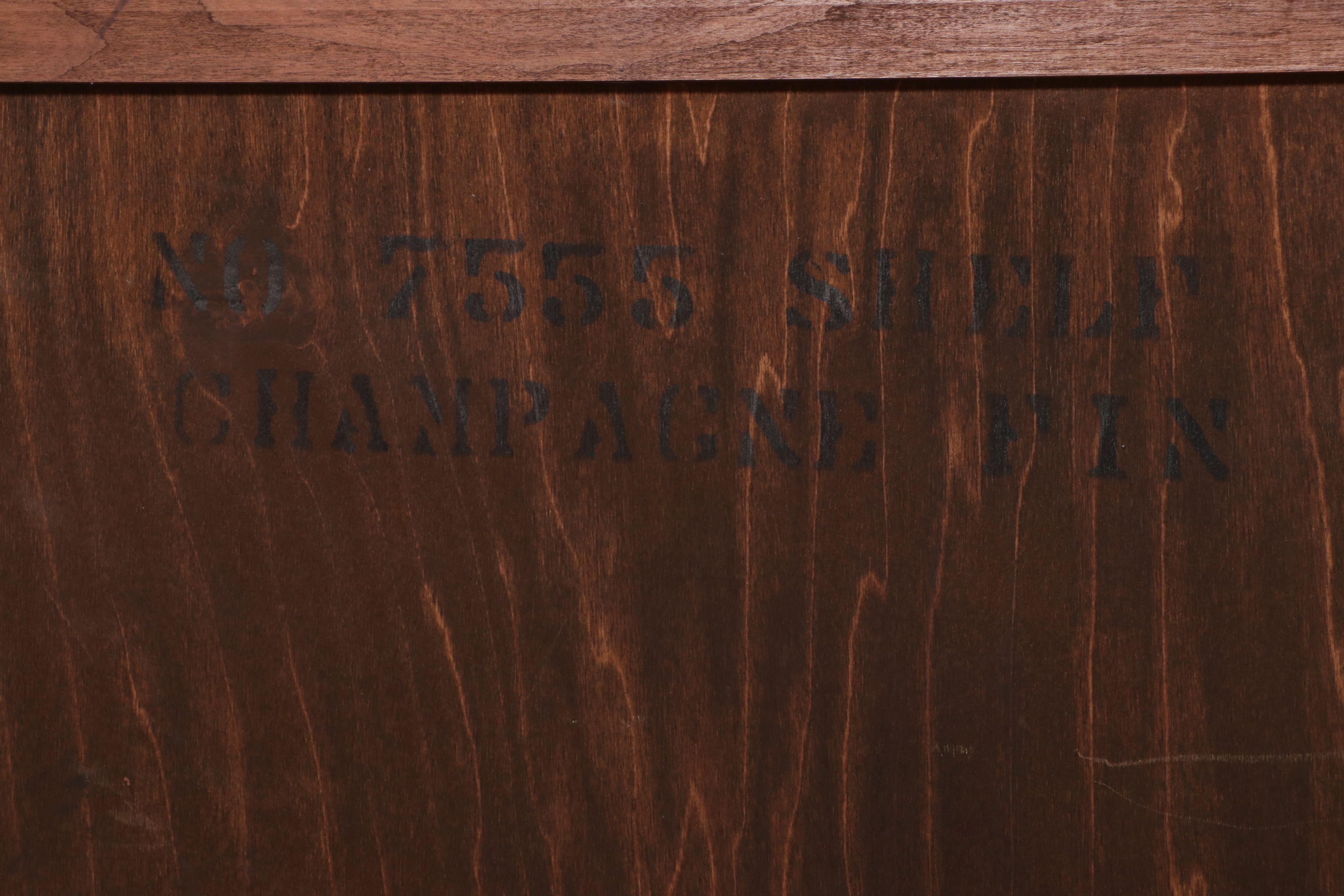 Colonial Style Walnut Finish Hutch, Mid to Late 20th CEntury