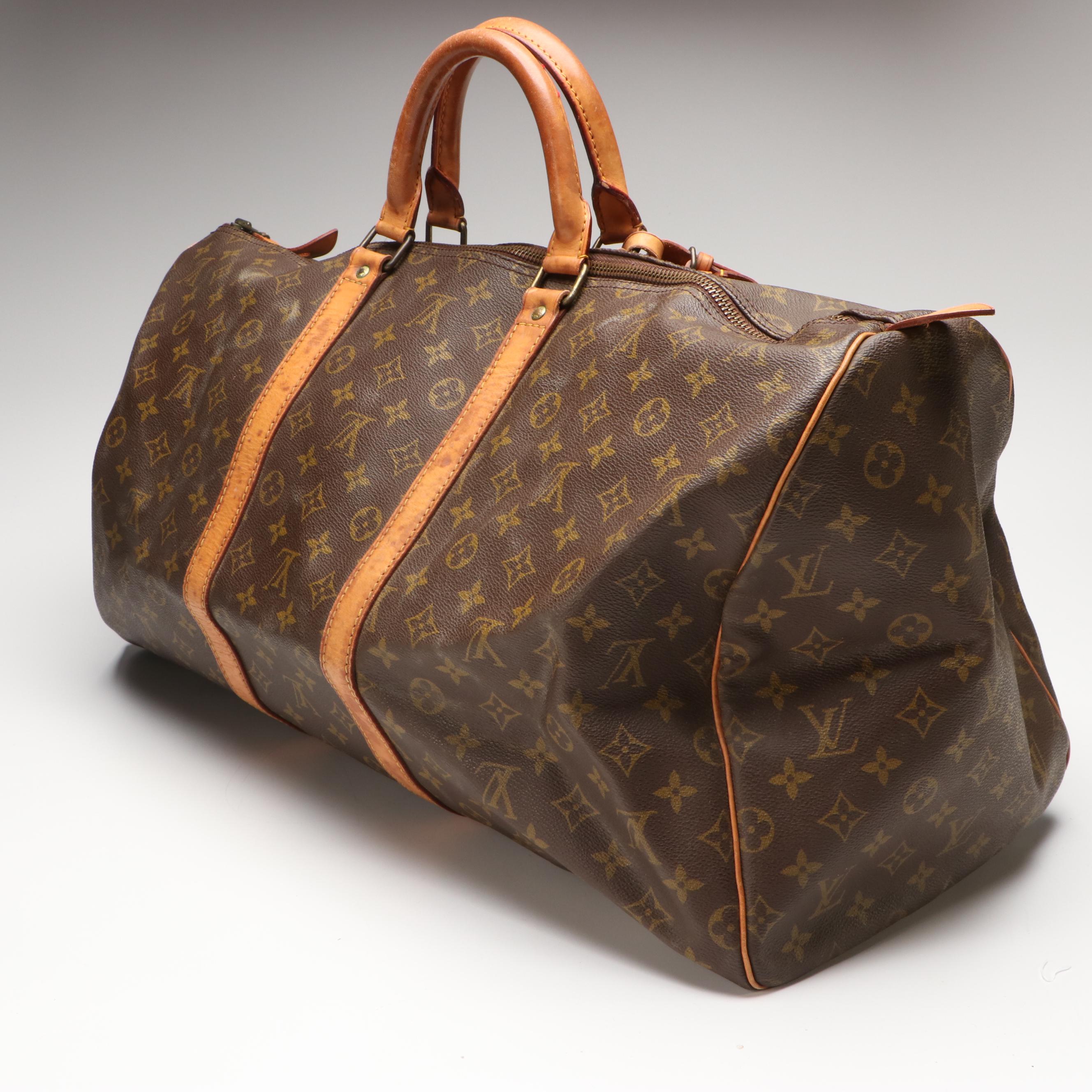 Louis Vuitton Keepall 55 in Monogram Canvas and Vachetta Leather