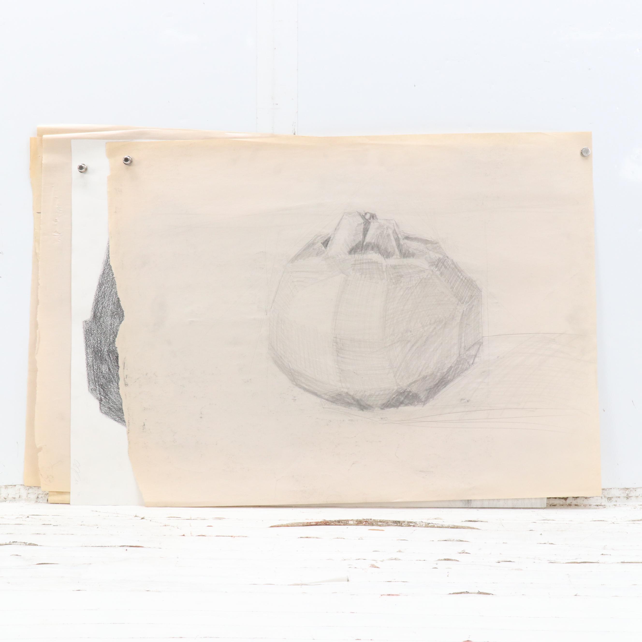 Ben Farrell Charcoal and Graphite Studies, Including Fantasy Illustrations