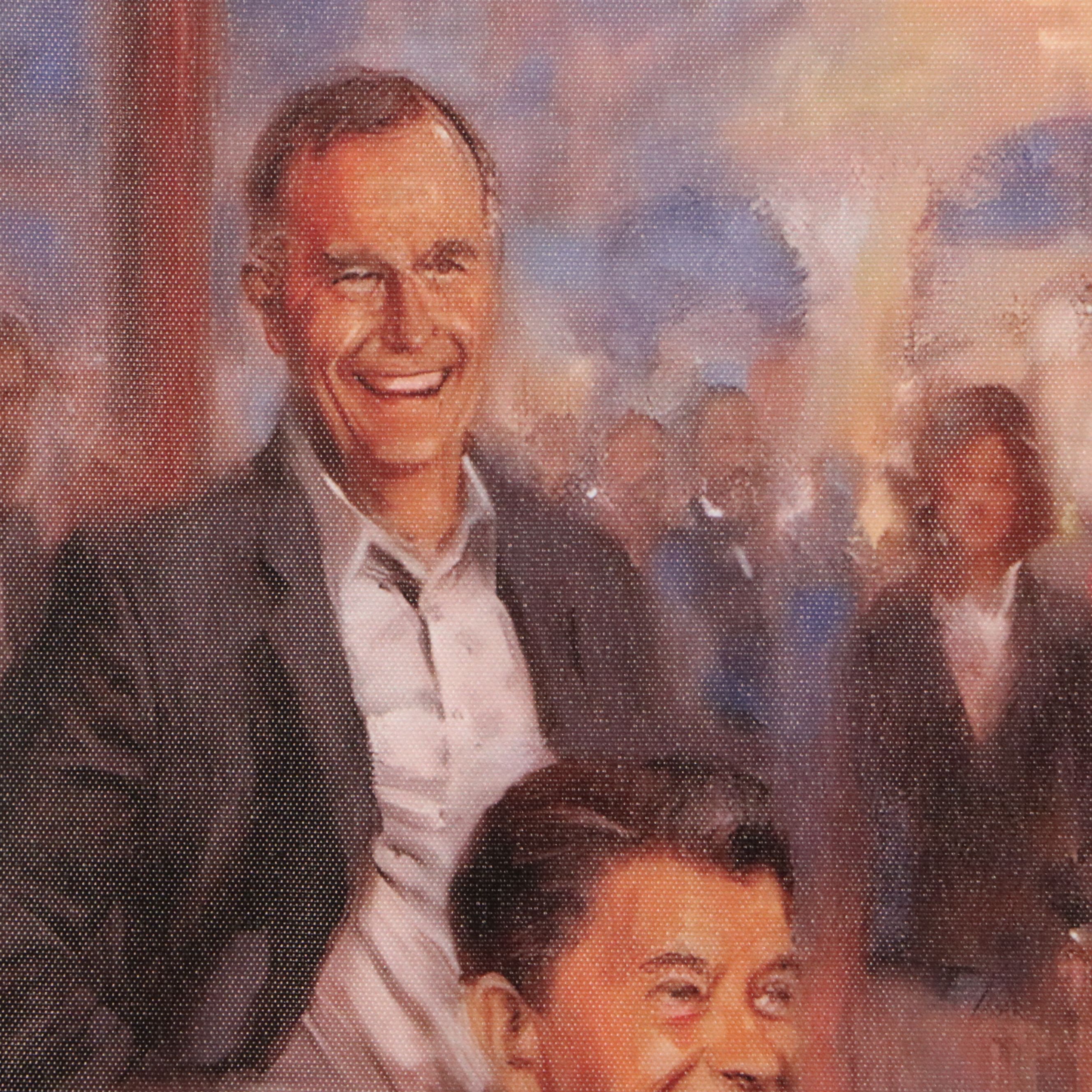 A.I. Generated Giclée of Donald Trump with Past Presidents, 21st Century