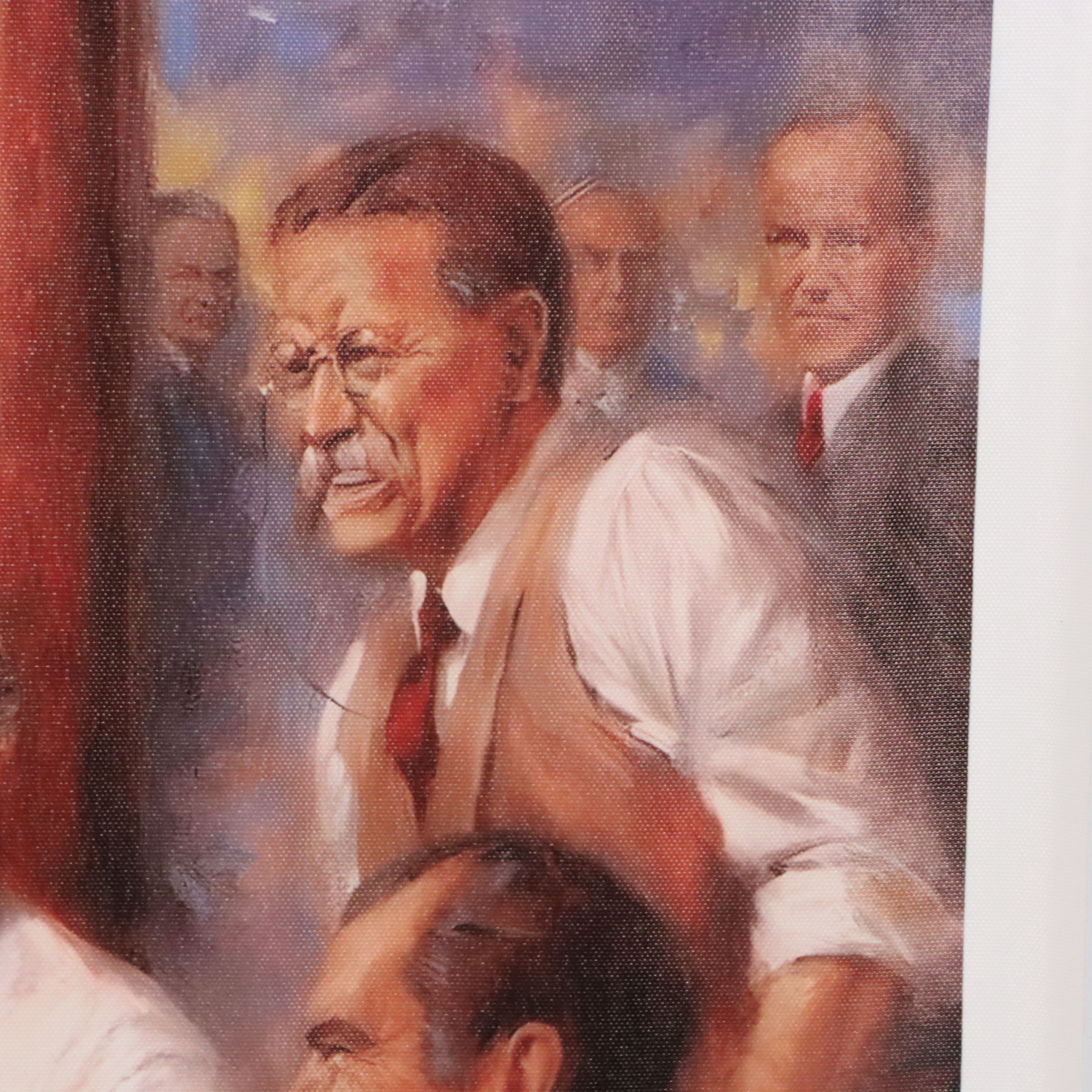 A.I. Generated Giclée of Donald Trump with Past Presidents, 21st Century