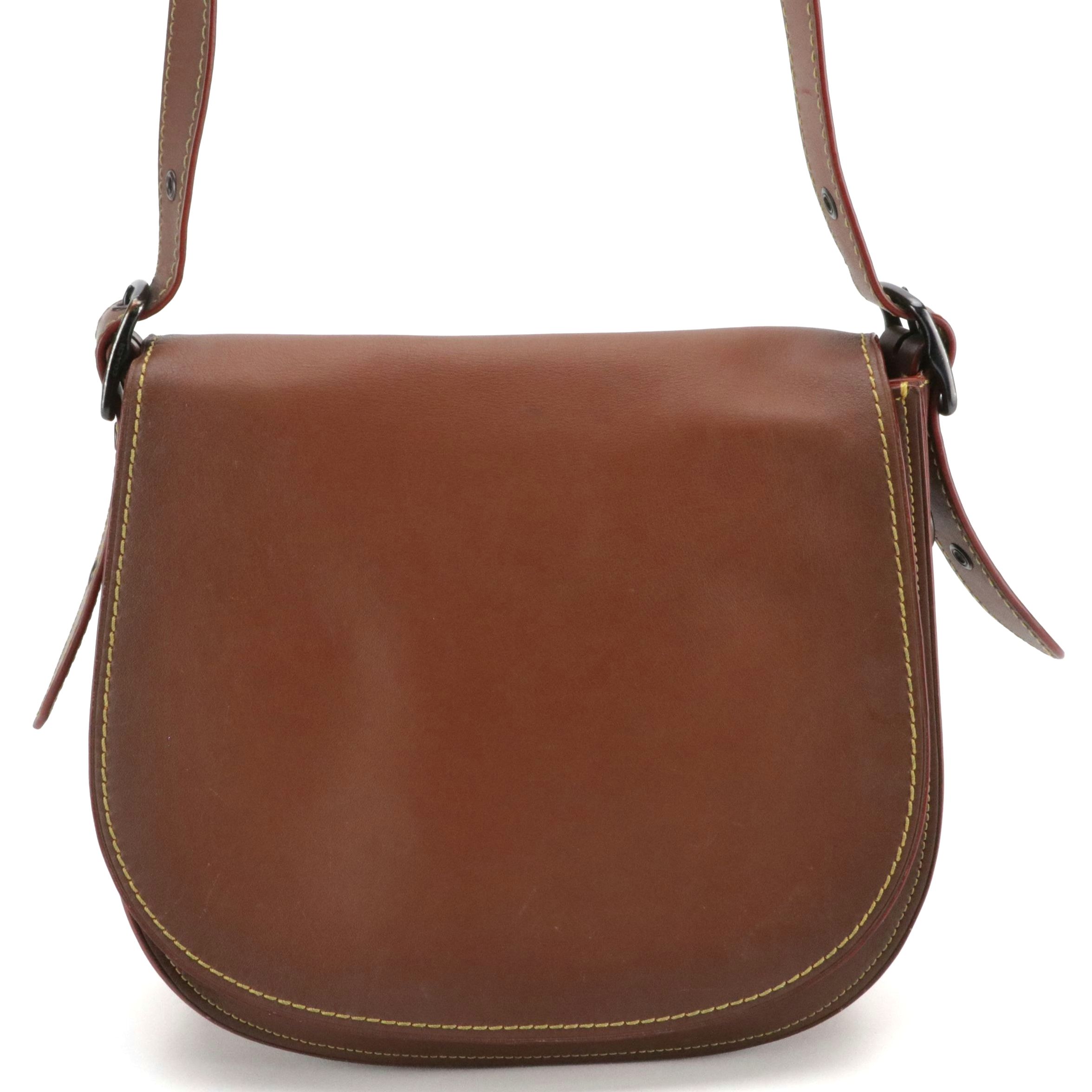 Coach Leather 1941 Saddle Bag Brown Glove Tanned, With Box