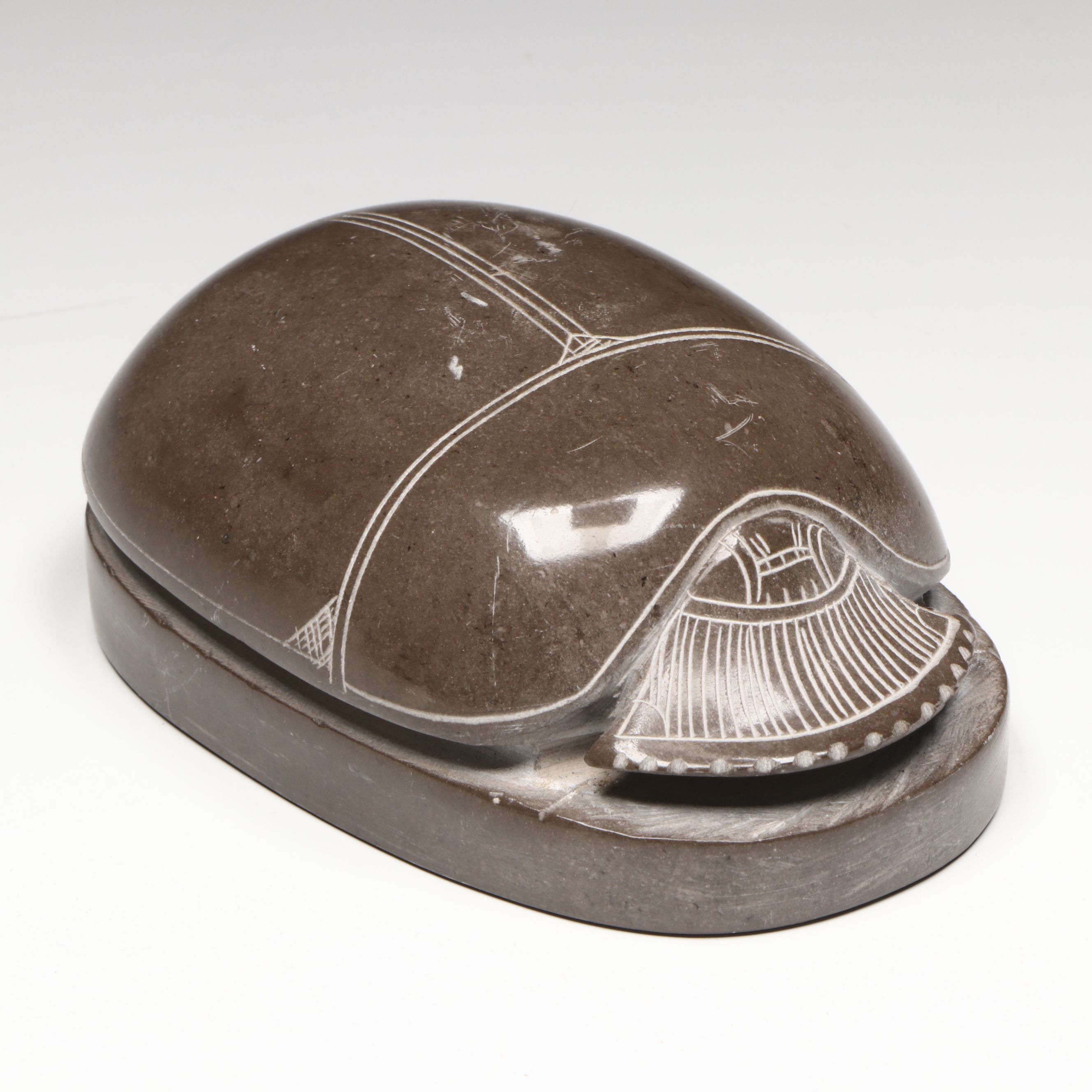 Antique Grand Tour and Egyptian Souvenir Carved Stone and Faïence Scarabs