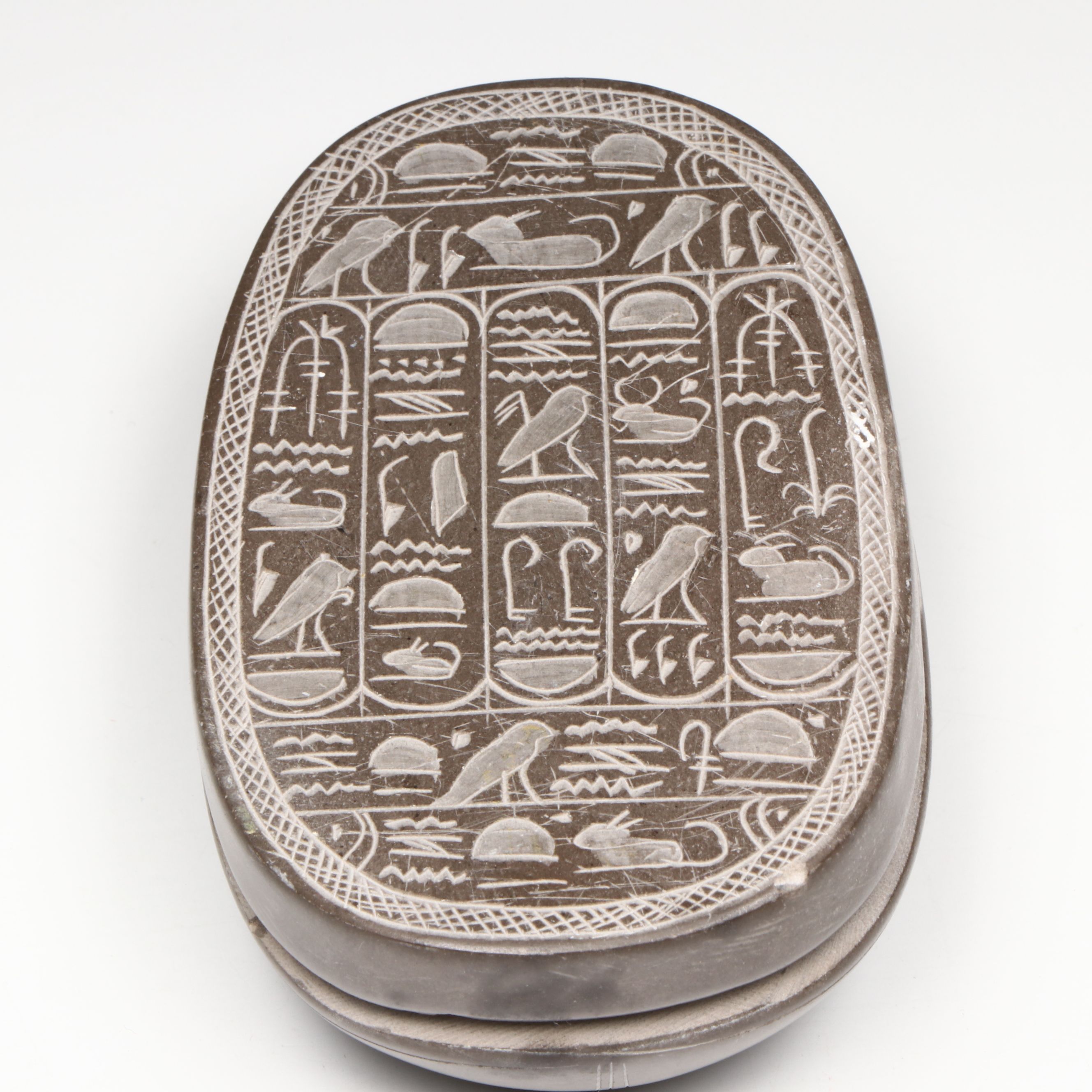 Antique Grand Tour and Egyptian Souvenir Carved Stone and Faïence Scarabs