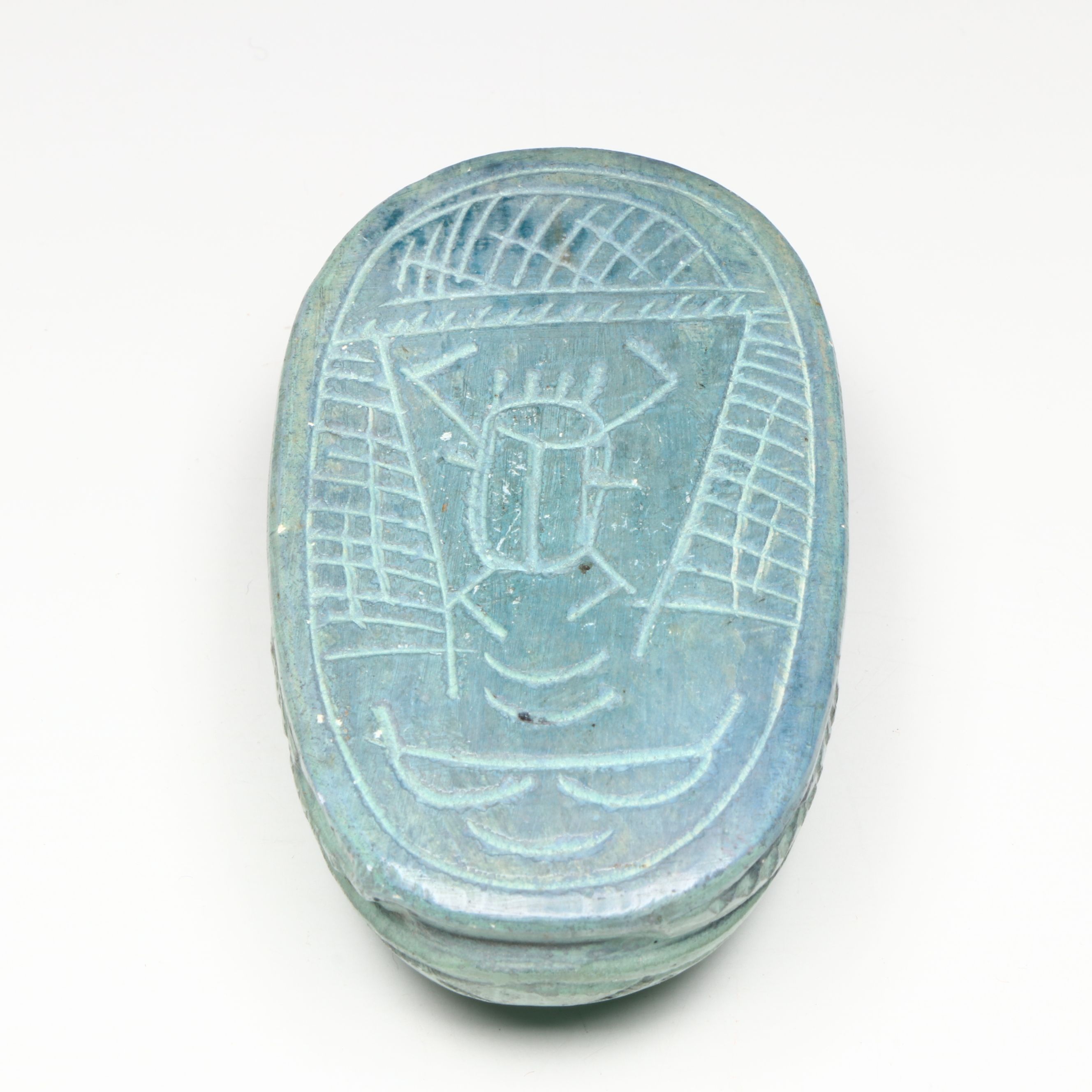 Antique Grand Tour and Egyptian Souvenir Carved Stone and Faïence Scarabs