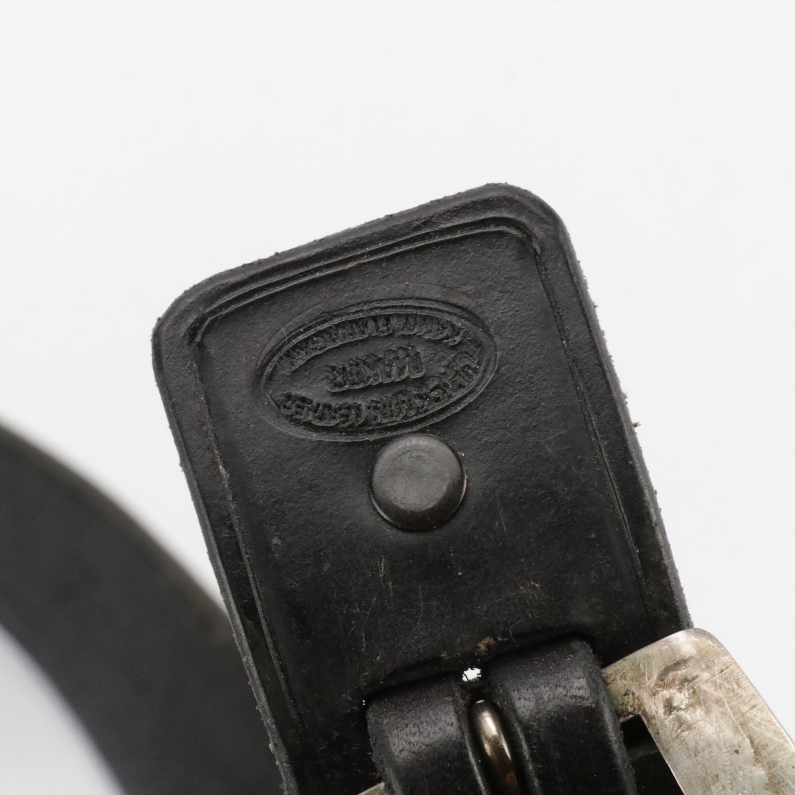 Michael Tahe Navajo Diné Sterling Buckle Set on Tooled Leather Strap