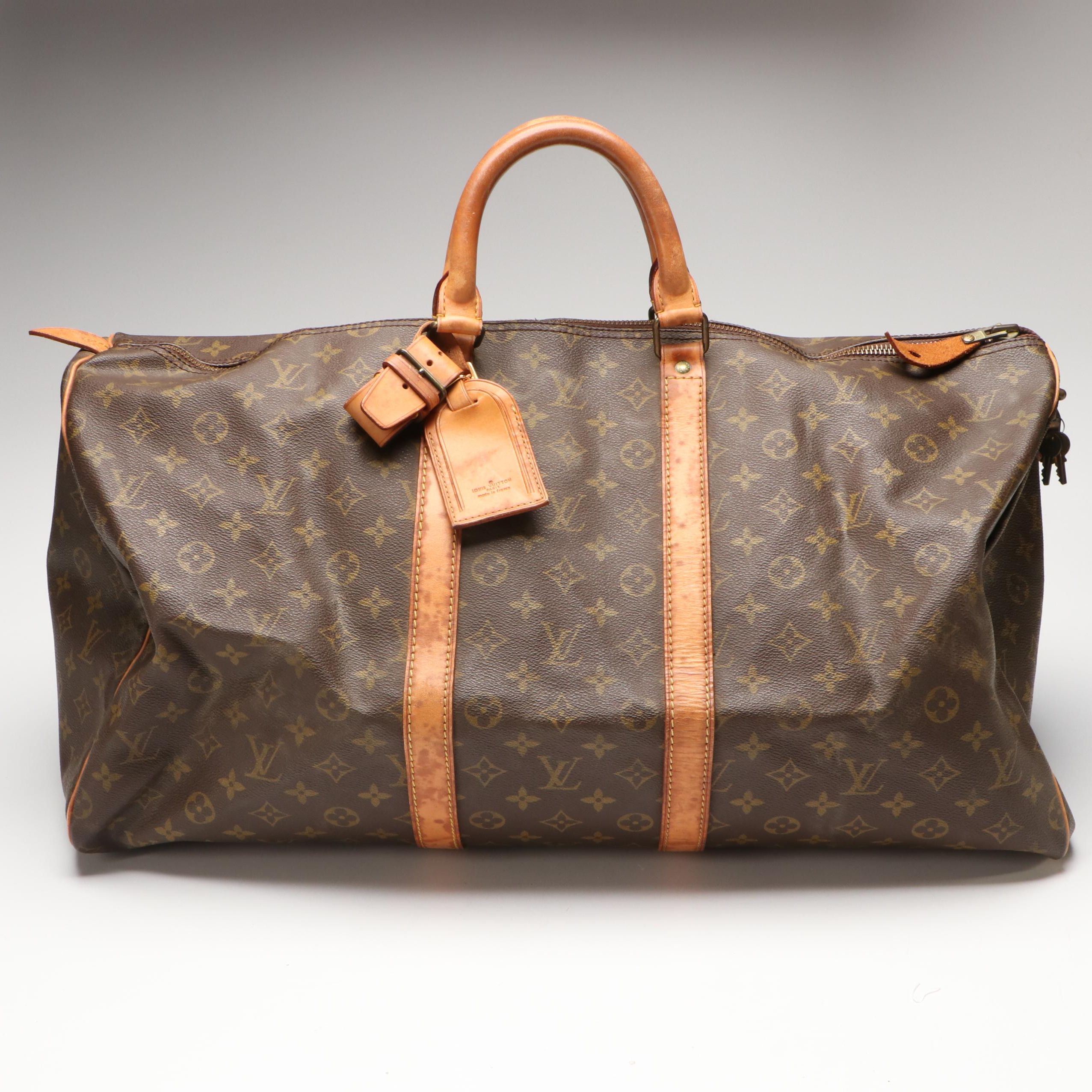 Louis Vuitton Keepall 55 in Monogram Canvas and Vachetta Leather