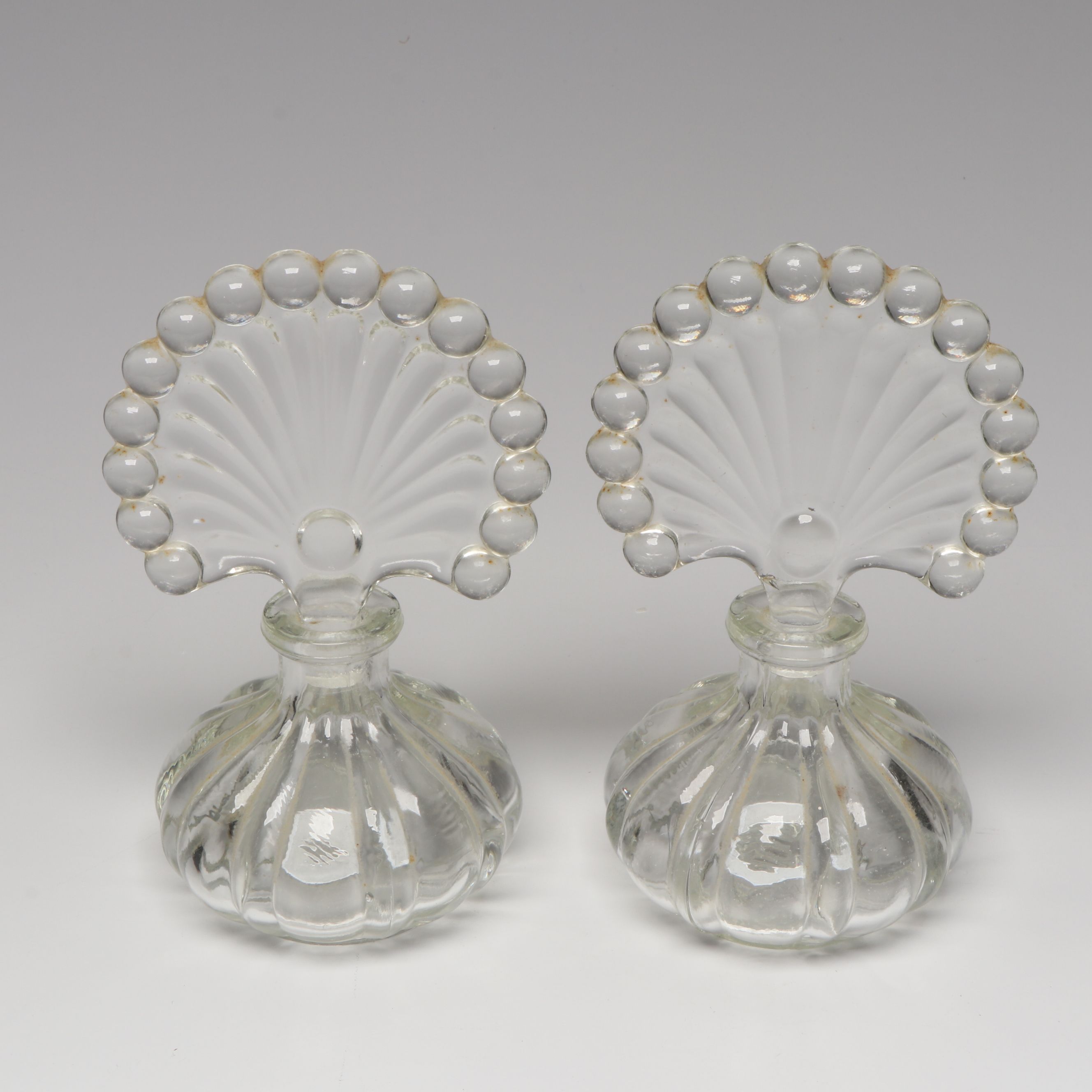 Antique and Vintage Pressed and Colored Glass Vials and Perfume Bottles