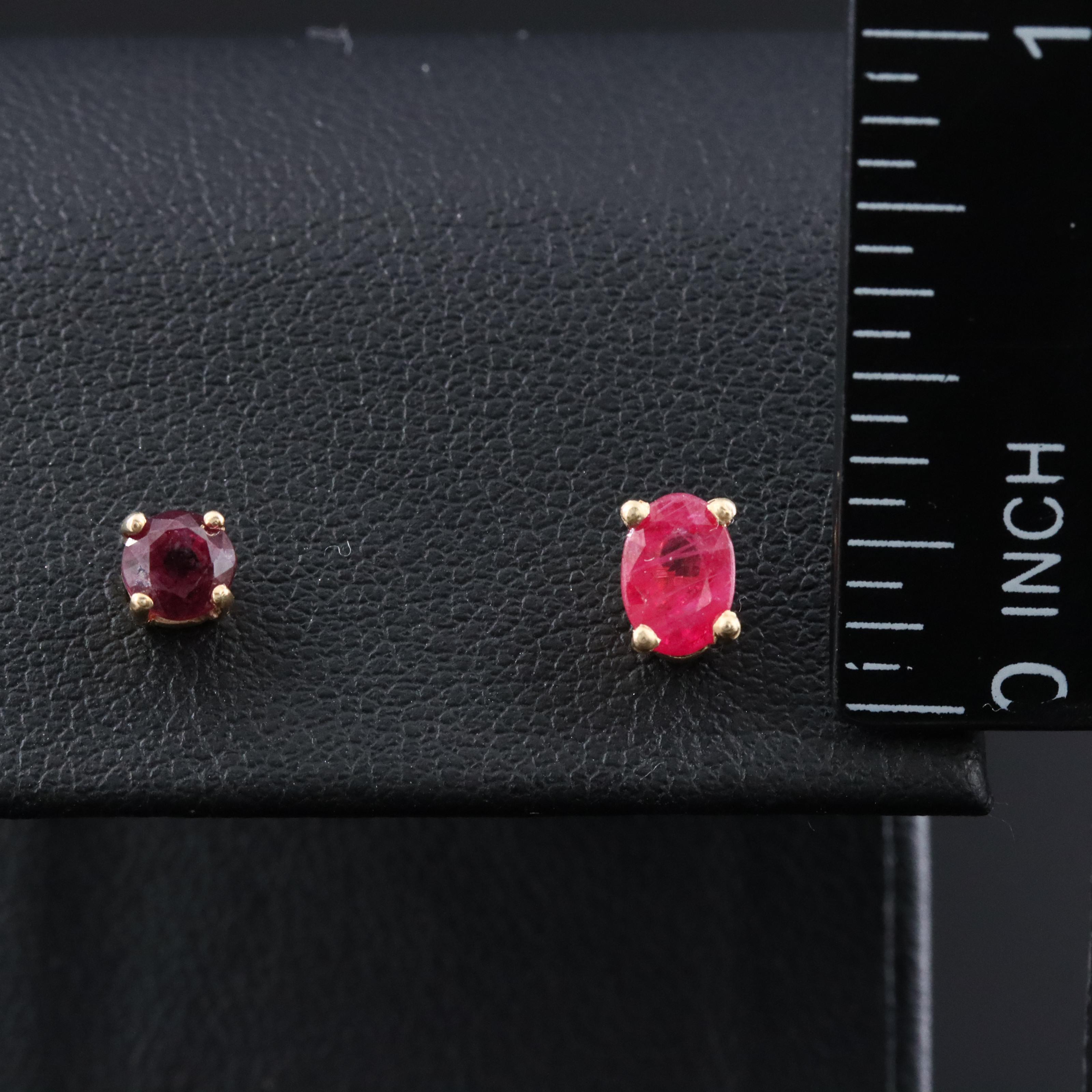 Single 14K Ruby Stud Earrings