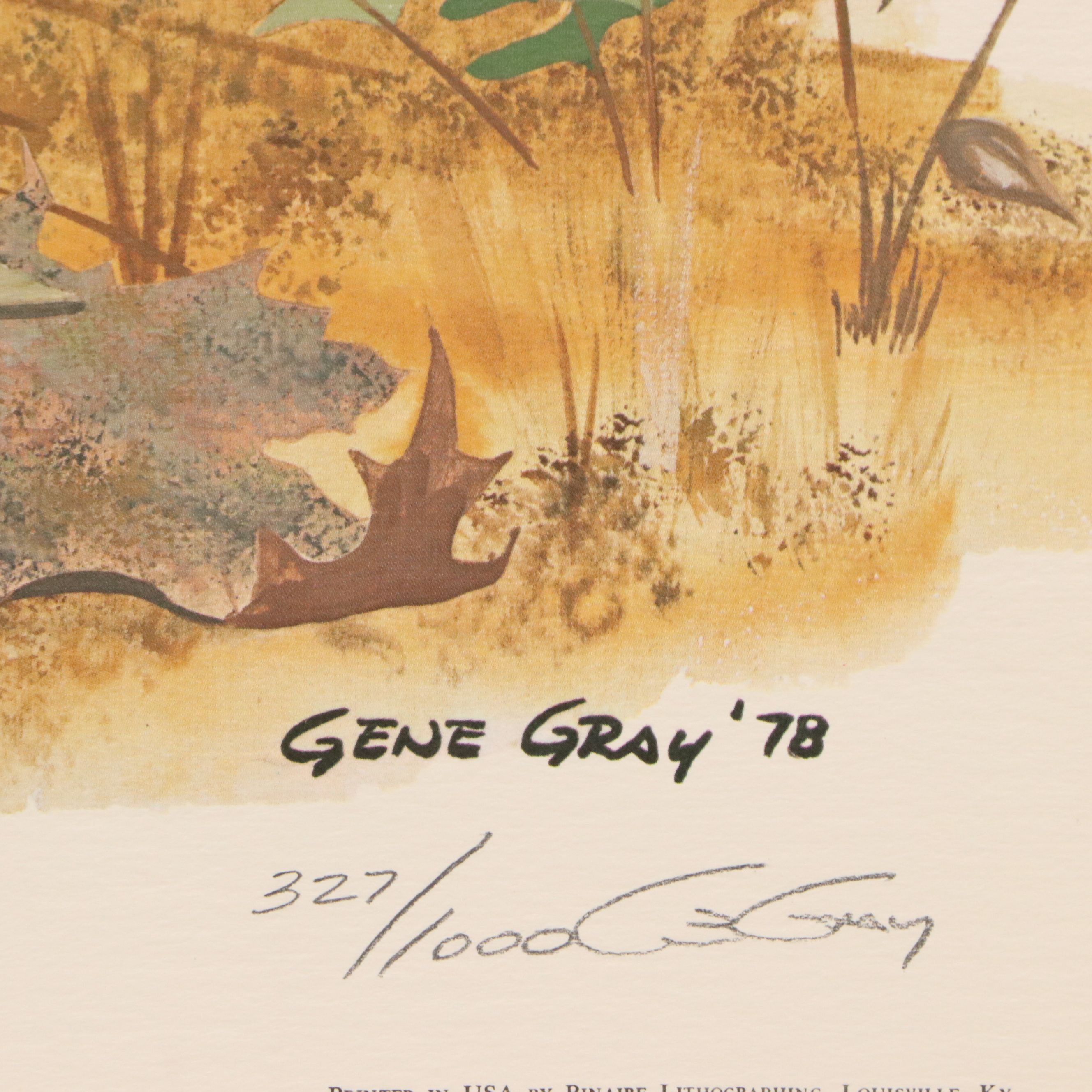 Gene Gray Green River Offset Lithograph "Ruffed Grouse"