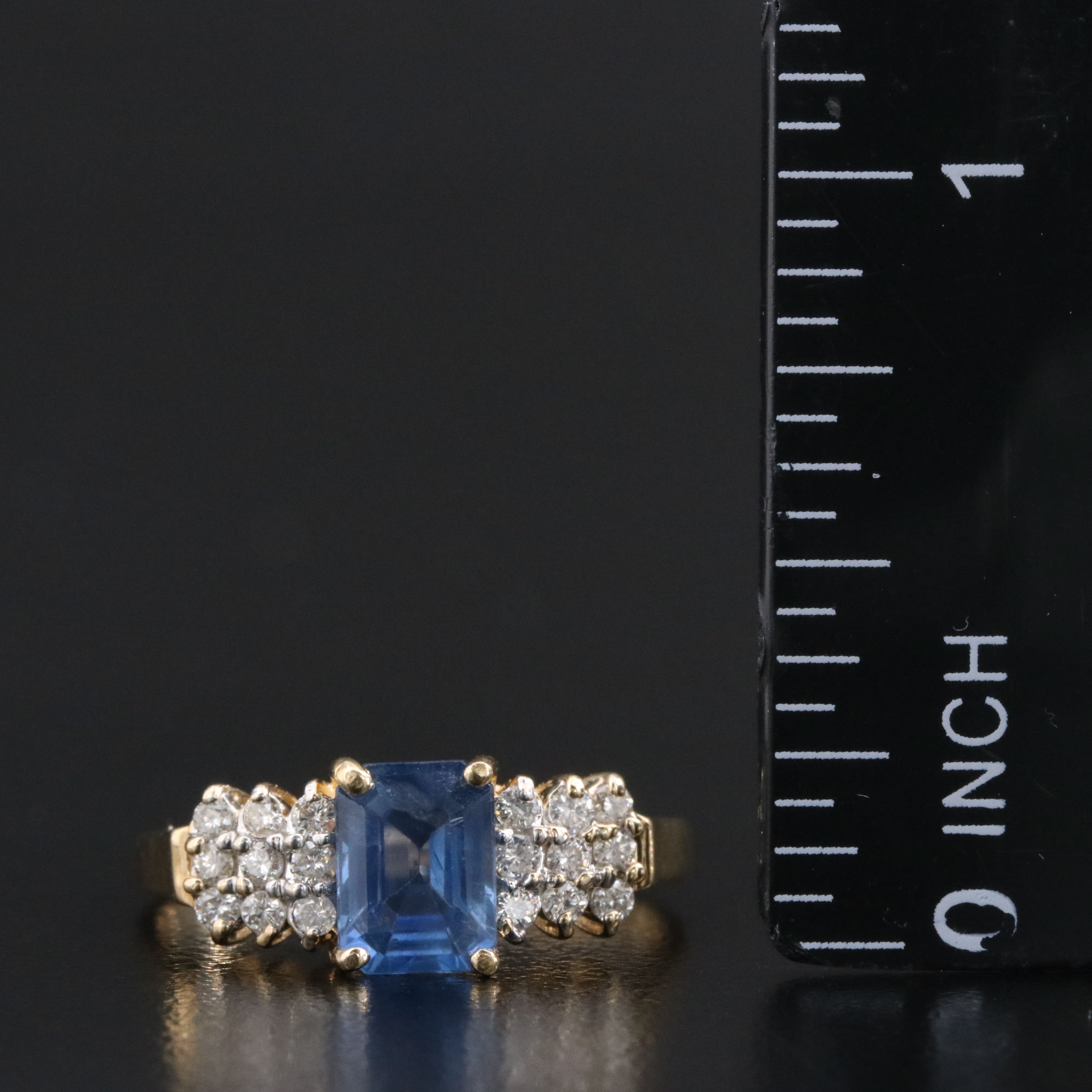 14K 1.26 CT Sapphire and Diamond Ring
