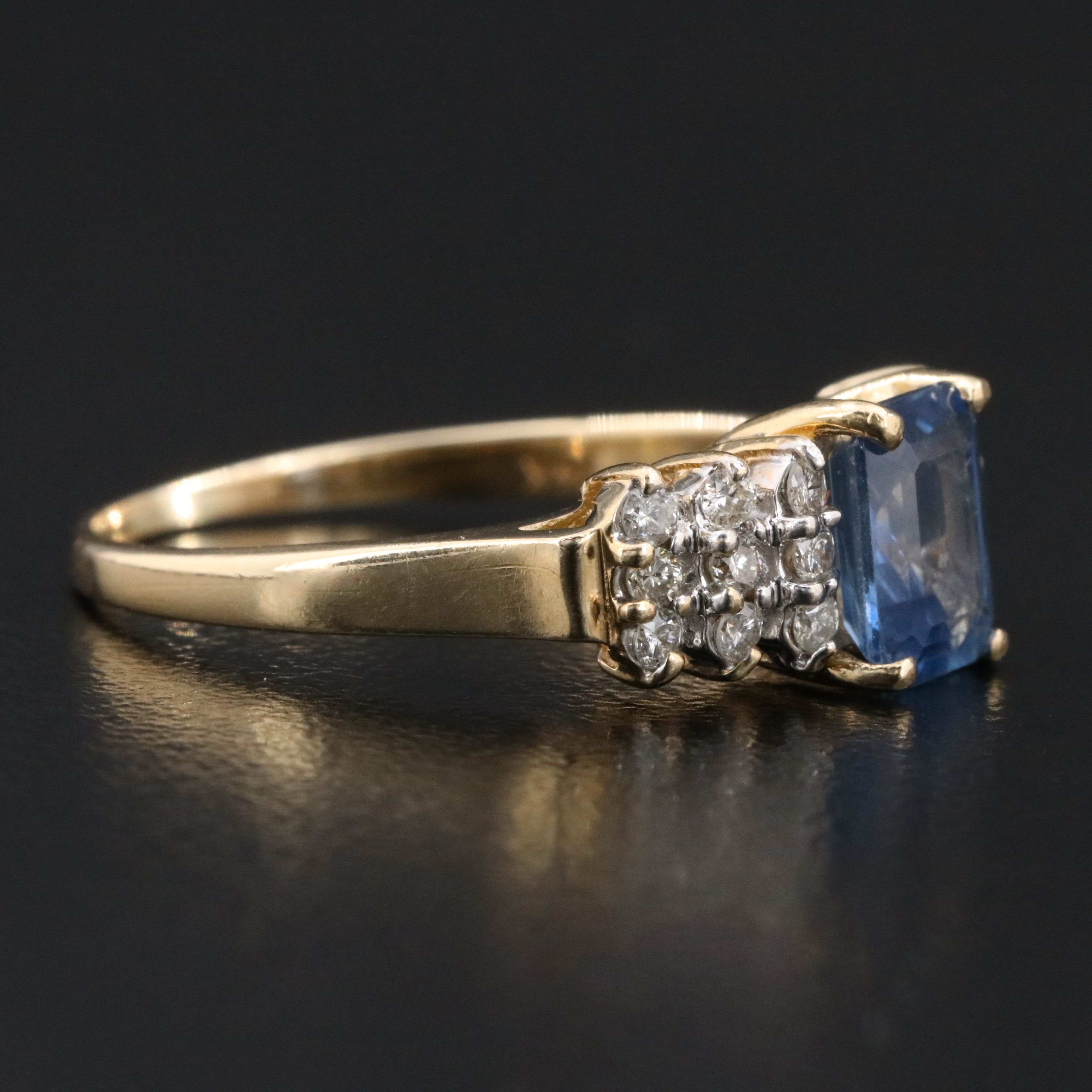 14K 1.26 CT Sapphire and Diamond Ring