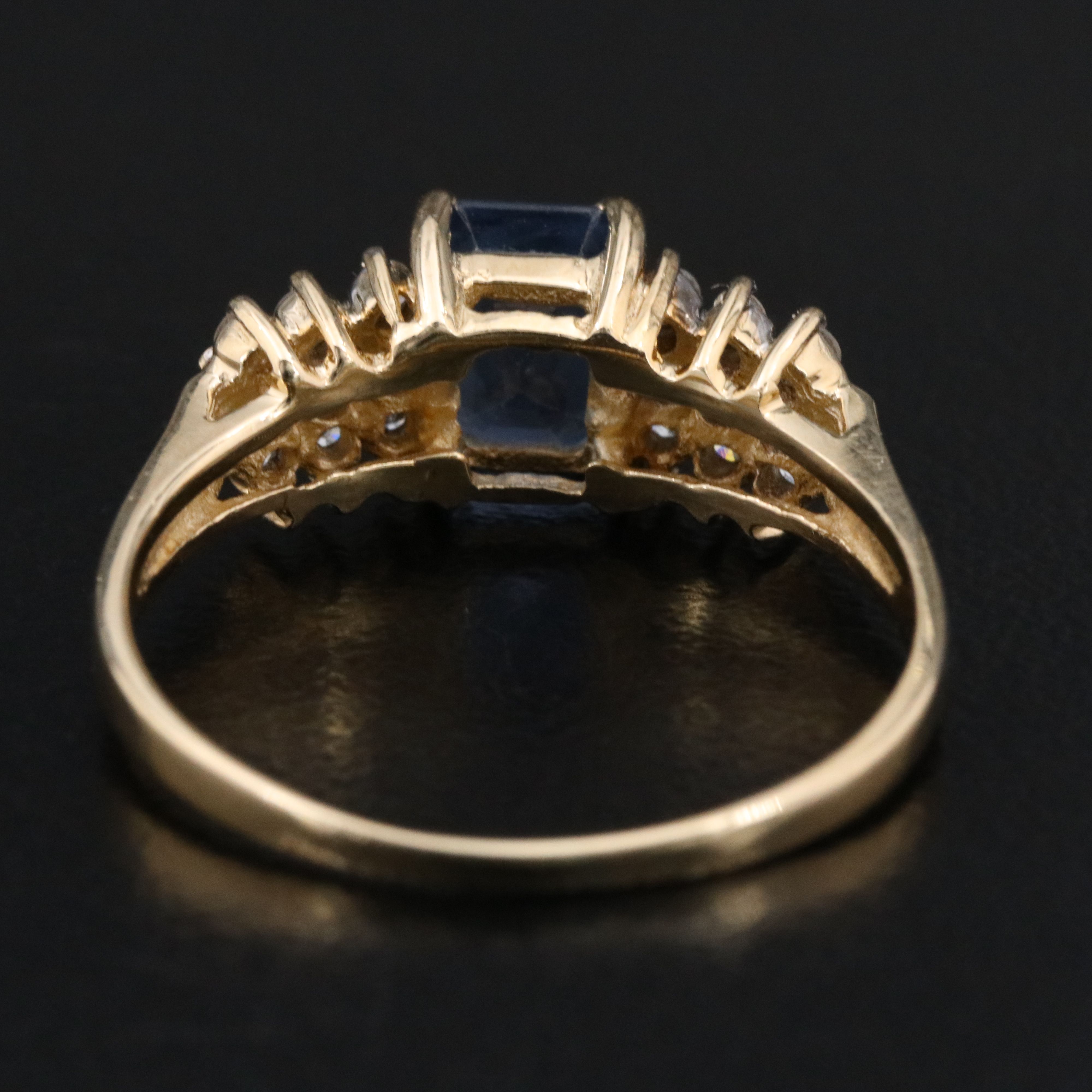 14K 1.26 CT Sapphire and Diamond Ring