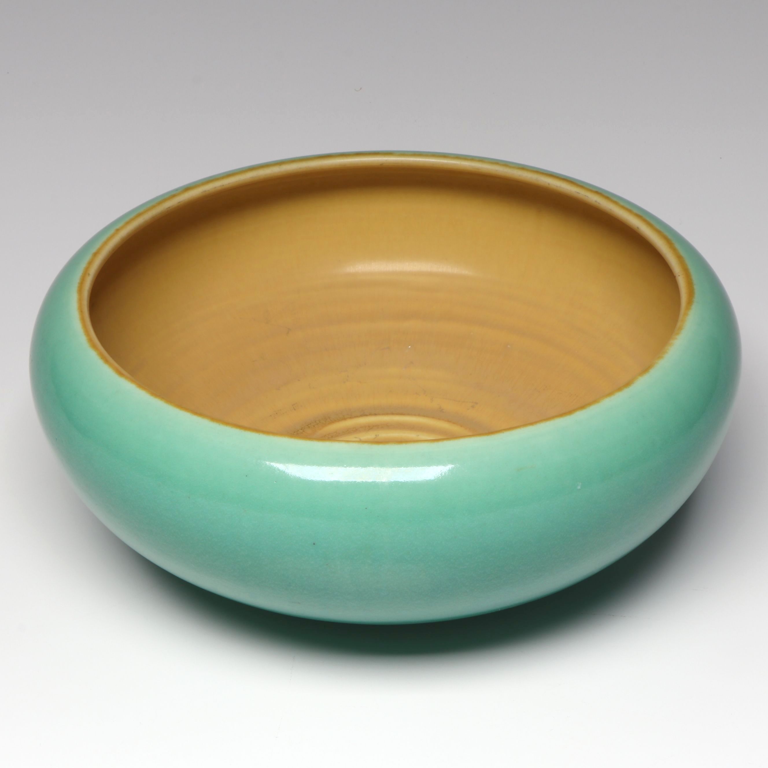 Rookwood Pottery Two-Tone Wheel Thrown Low Bowl, 1921