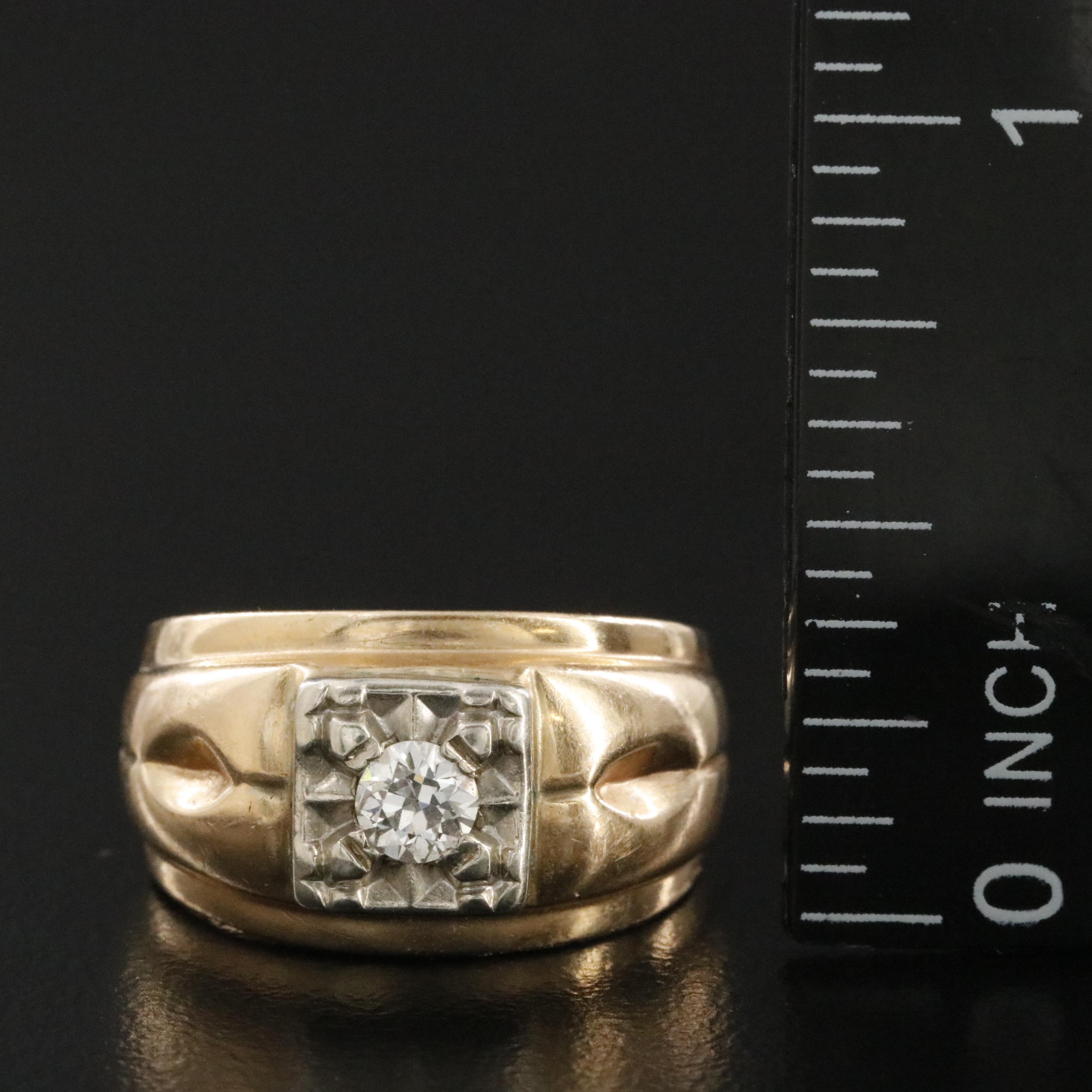 Vintage 10K 0.21 CT Diamond Solitaire Ring