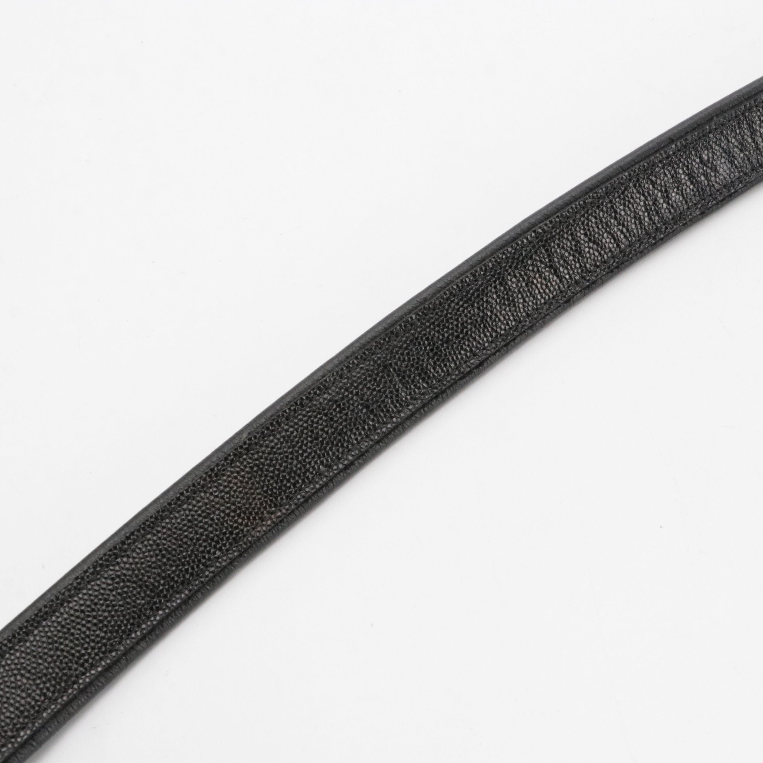 Signed Southwestern Sterling Silver Buckle on Leather Strap