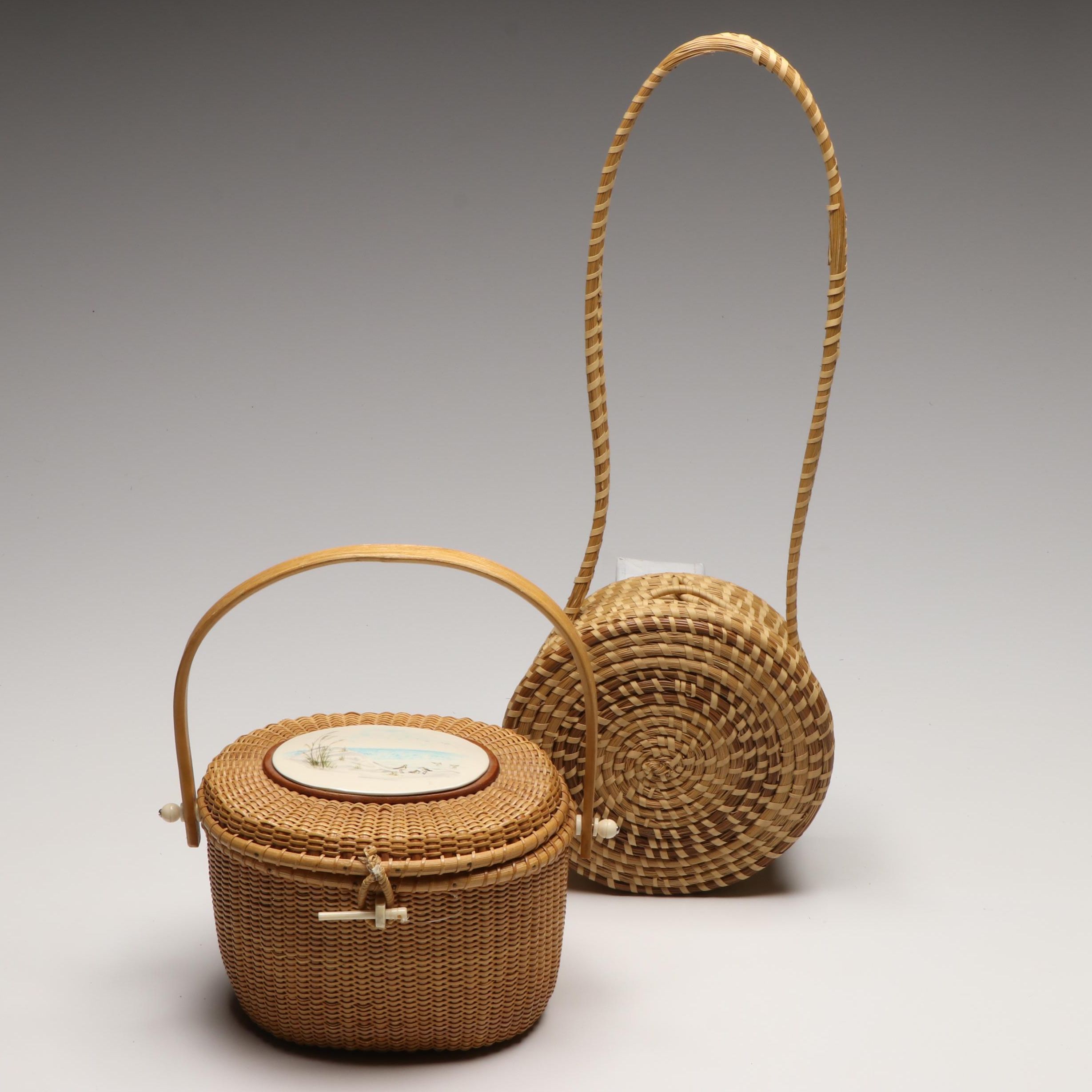 South Carolina Nantucket Style and Gullah Sweetgrass Missionary Bag Style Basket