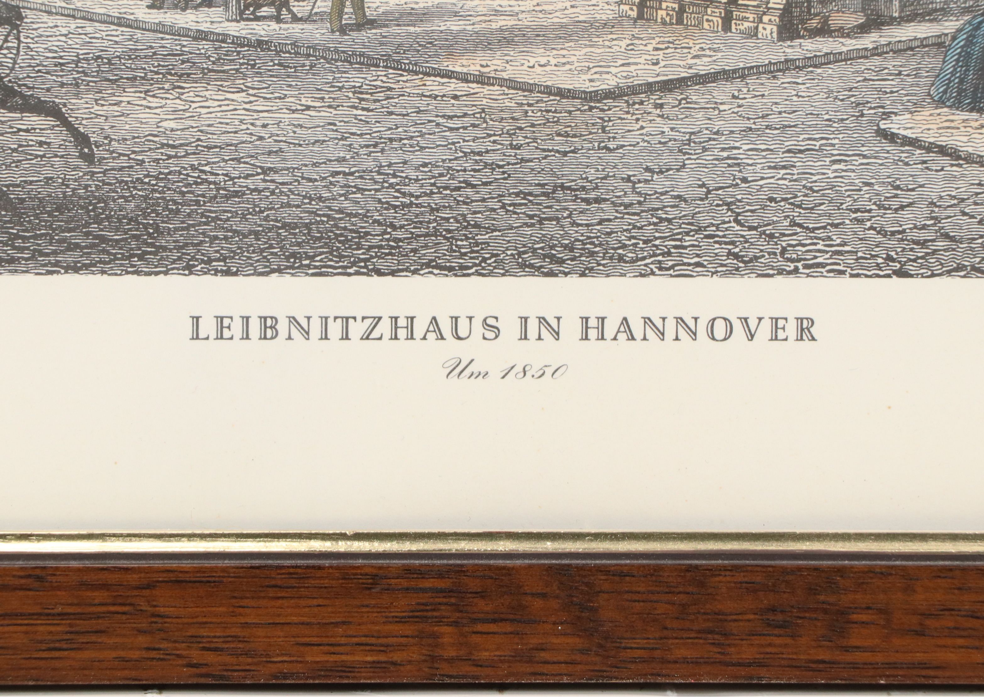 Hand-Colored Lithograph "Leibnitzhaus in Hannover," Mid-20th Century