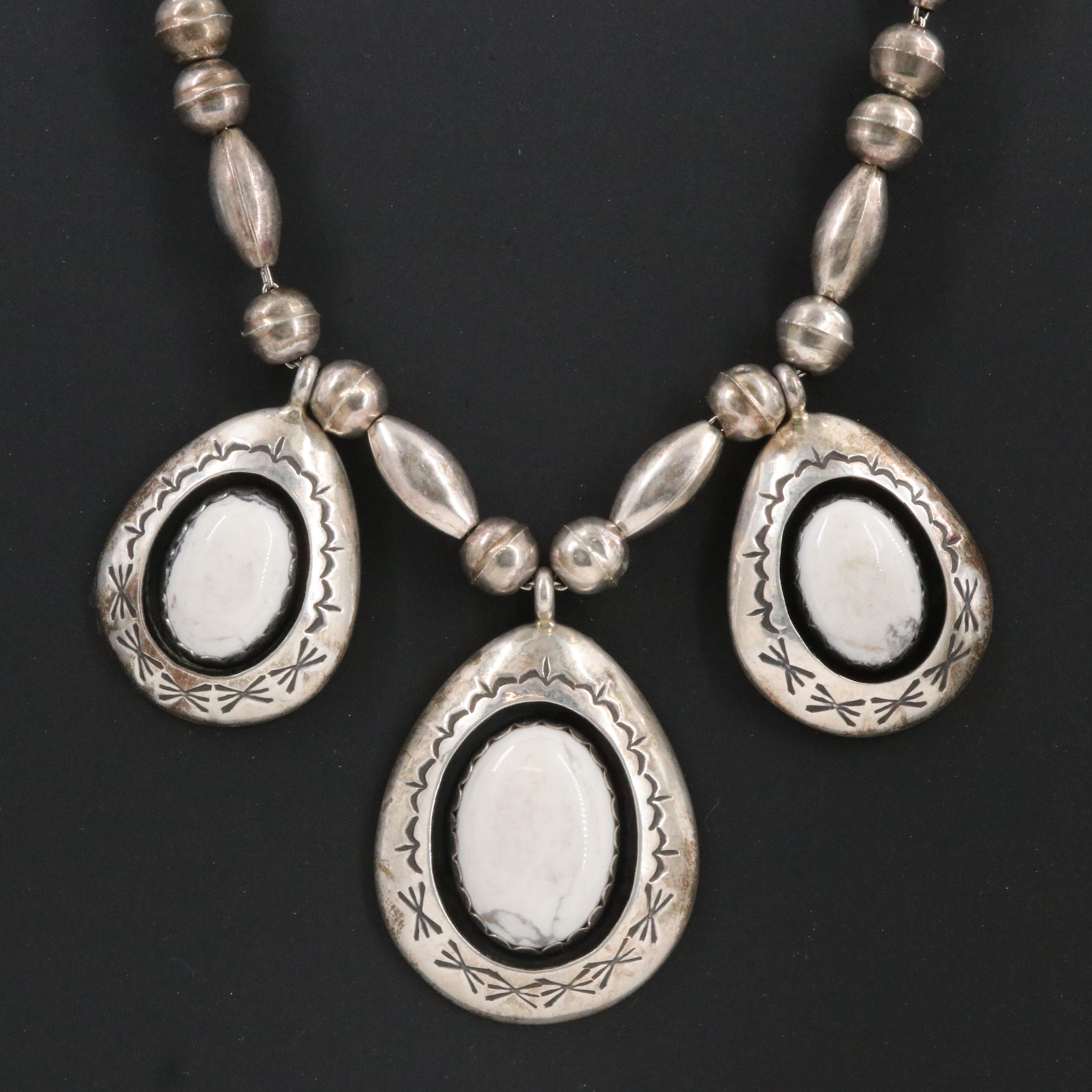 Teddy Goodluck Navajo Sterling Howlite Necklace