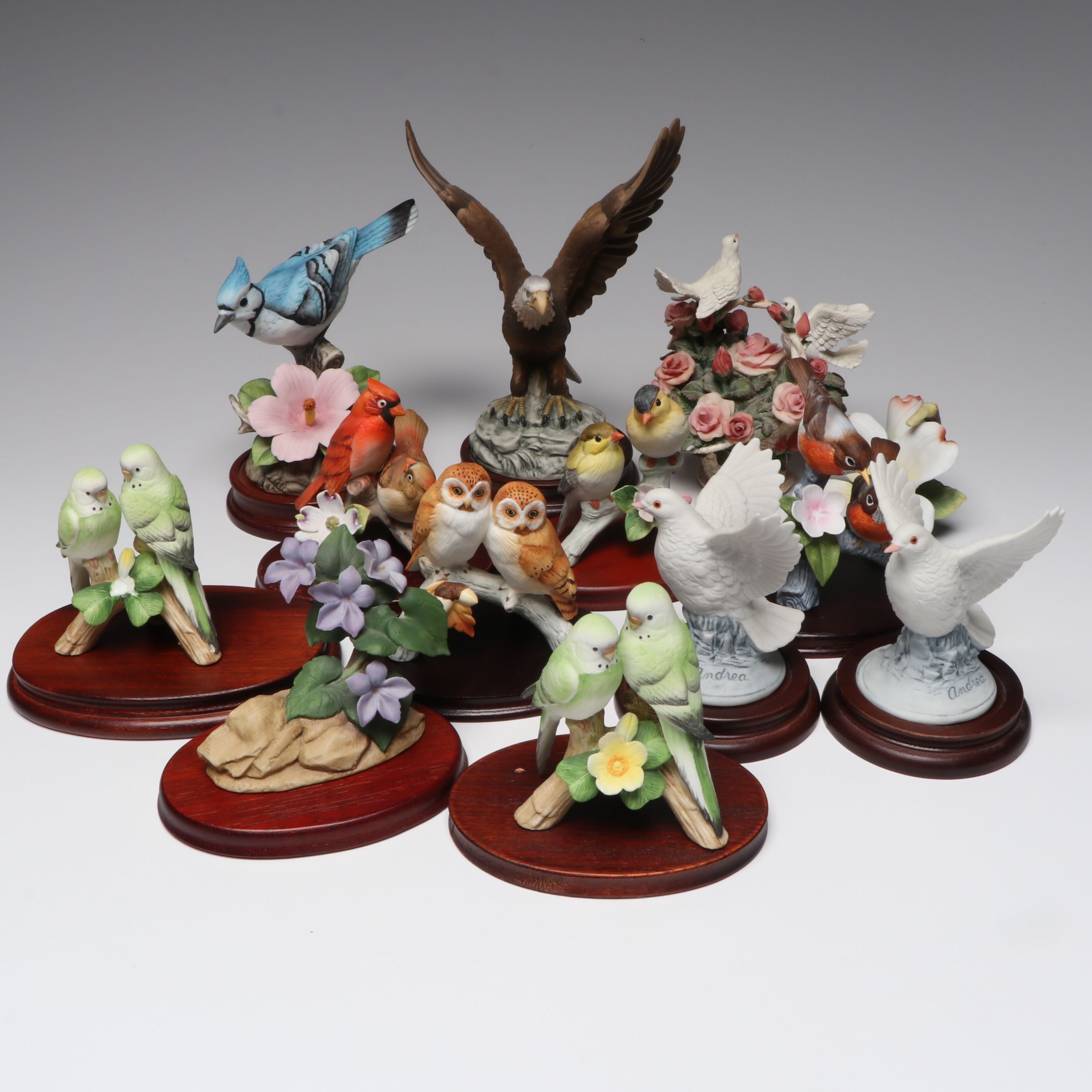 Andrea by Sadek "Bald Eagle," "Blue Jay," and More Porcelain Birds